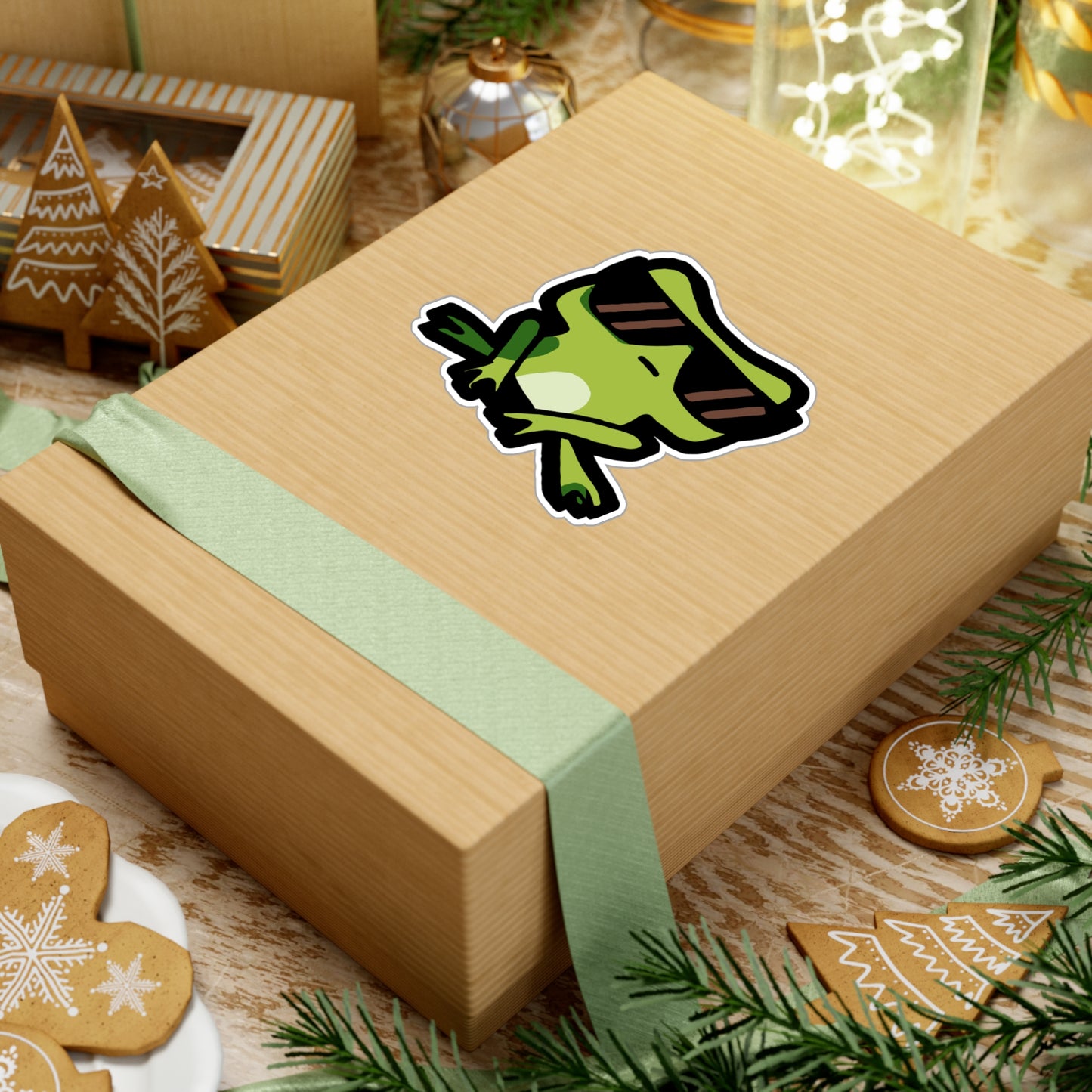 Frog with Sunglasses - Frog Sticker for Car Wall Window Laptop Sticker. Water Bottle Sticker, Vinyl Sunglasses Decal, Cool Sticker - Frog Gift