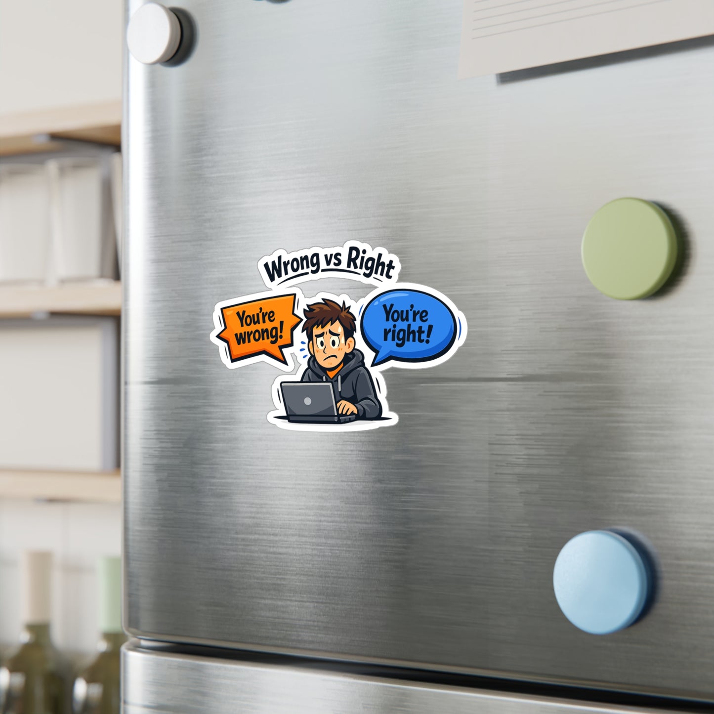 Coding Sticker Wrong vs Right Design, Programmer Source Code Semicolon Decals, Waterproof Vinyl for Laptop, Water Bottle