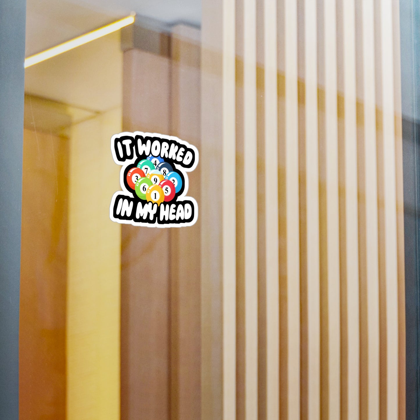 It Worked In My Head - Billiards Sticker for Wall, Laptop, Window, Truck, Car Billiards Gift Vinyl Pool Decal Sticker