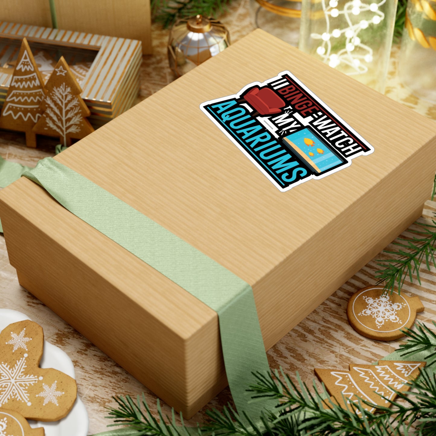 I Binge-watch My Aquariums - Aquarium Sticker for Wall, Laptop, Window, Truck, Car Aquarium Gift Vinyl Fish Decal Sticker