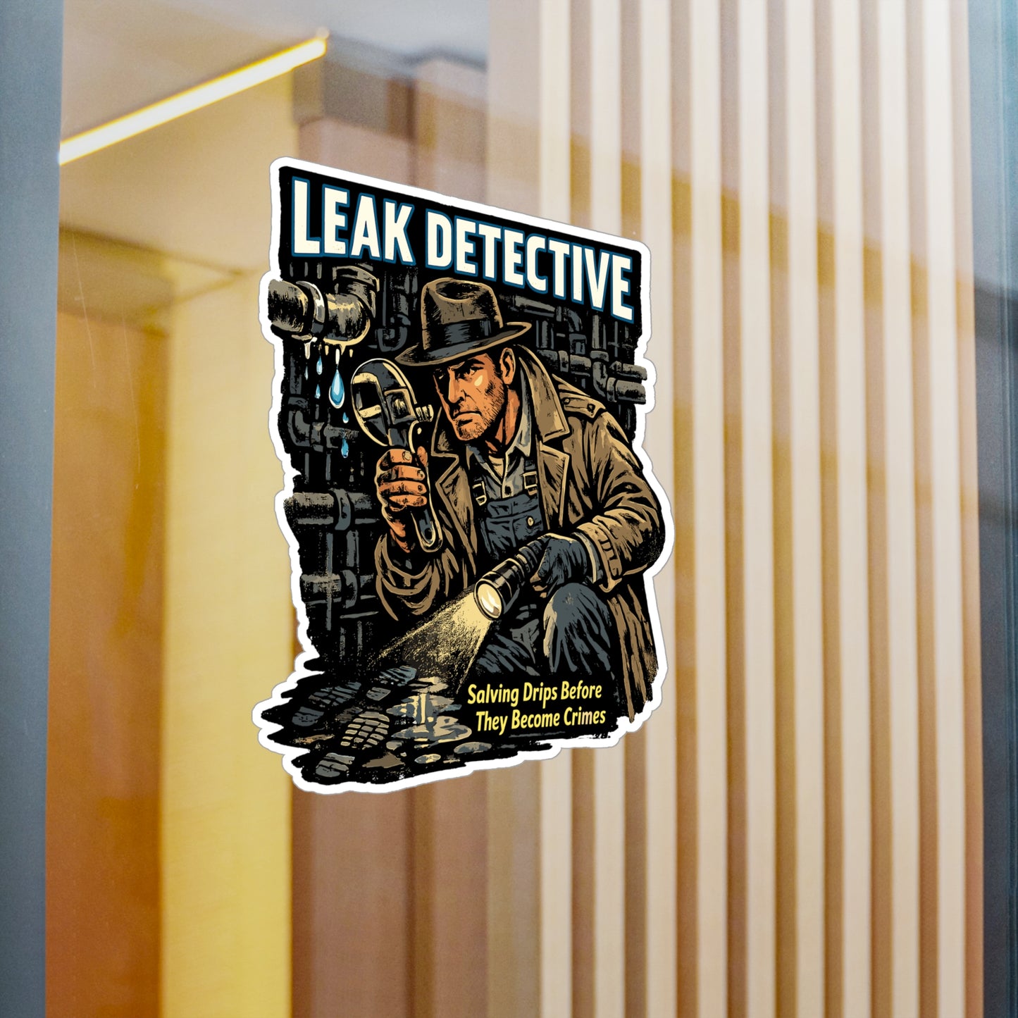 Plumber Sticker Leak Detective Funny Plumbing Decals Waterproof Vinyl for Laptop Water Bottle Pipefitter Steamfitter Gift