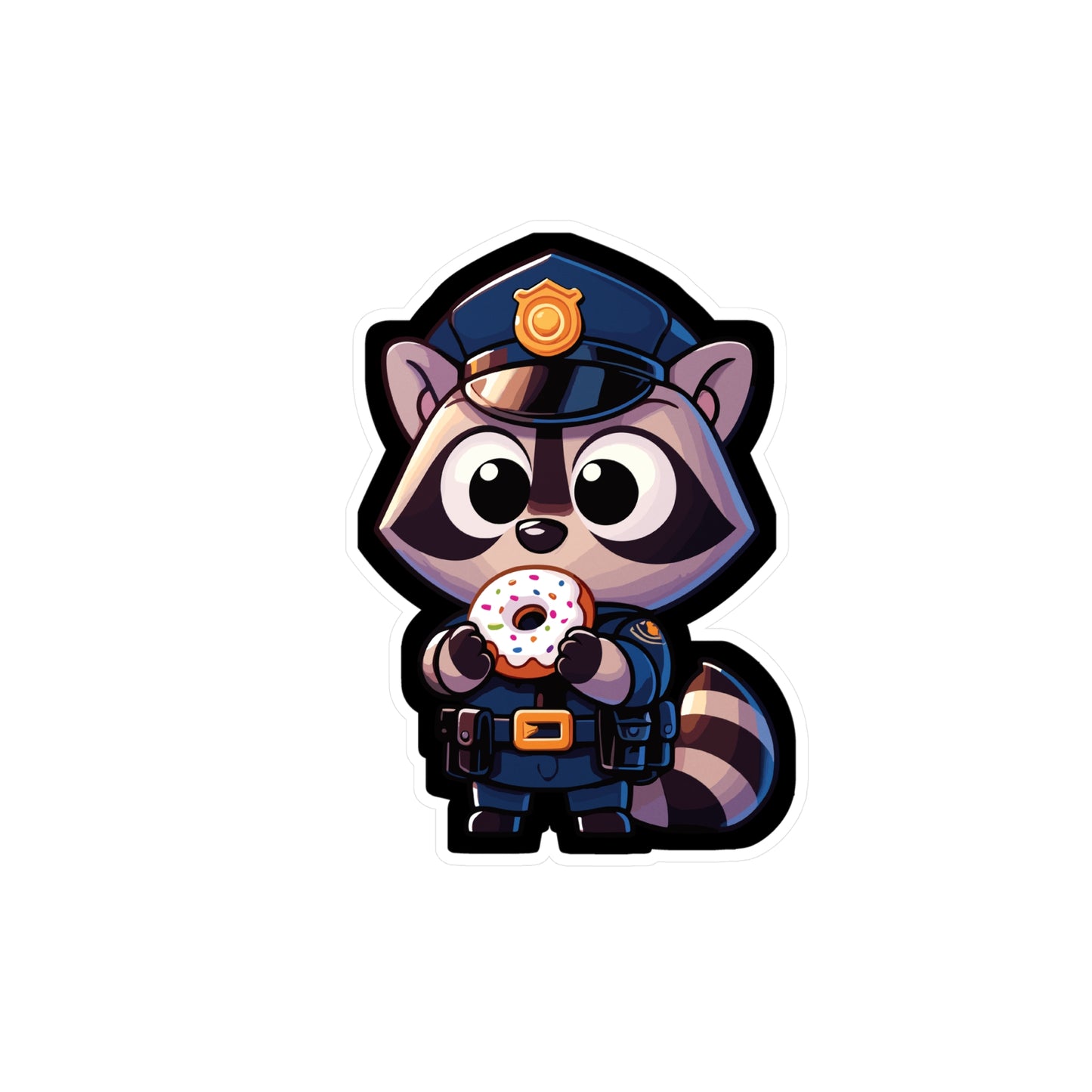 Police Raccoon - Police Sticker for Car Window Laptop Sticker. Water Bottle Sticker, Vinyl Donut Decal, Resist Sticker - Police Gift