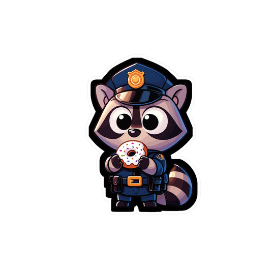 Police Raccoon - Police Sticker for Car Window Laptop Sticker. Water Bottle Sticker, Vinyl Donut Decal, Resist Sticker - Police Gift