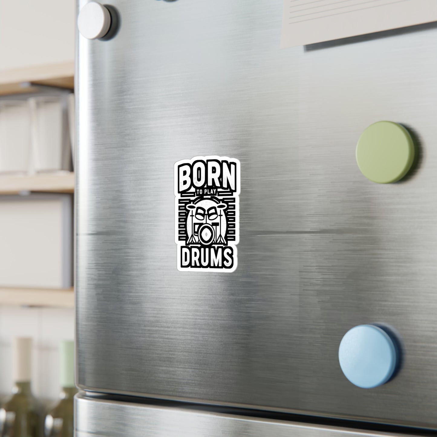 Born To Play Drums - Audio-engineer Sticker for Laptop Sticker. Water Bottle Sticker, Vinyl Monitor Decal - Audio-engineer Gift