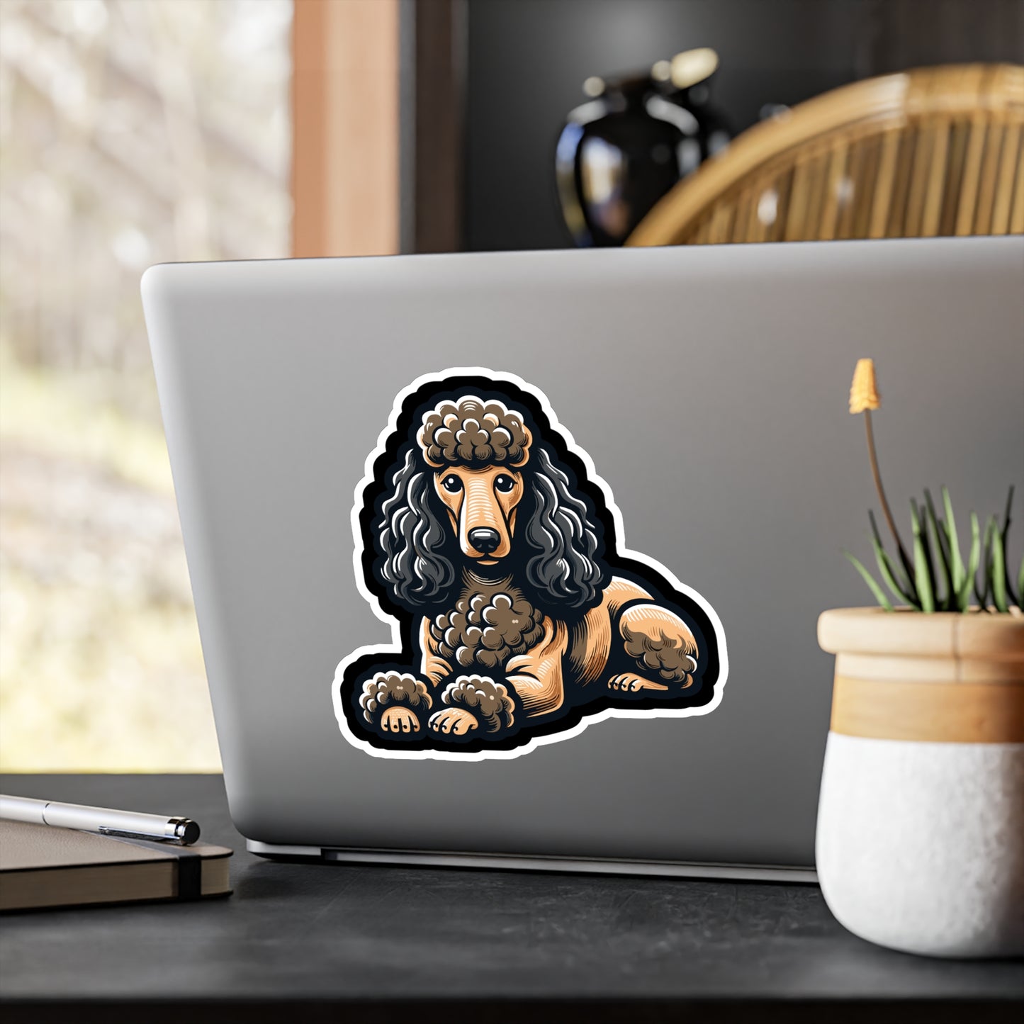Poodle - Poodle Sticker for Car Window Laptop Sticker. Water Bottle Sticker, Vinyl Curly Decal, Elegant Sticker - Poodle Gift
