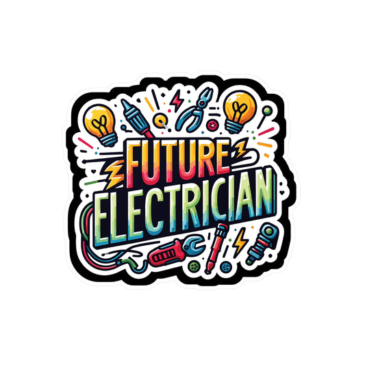 Future Electrician - Electrician Sticker for Laptop Sticker. Water Bottle Sticker, Vinyl Stripper Decal - Electrician Gift