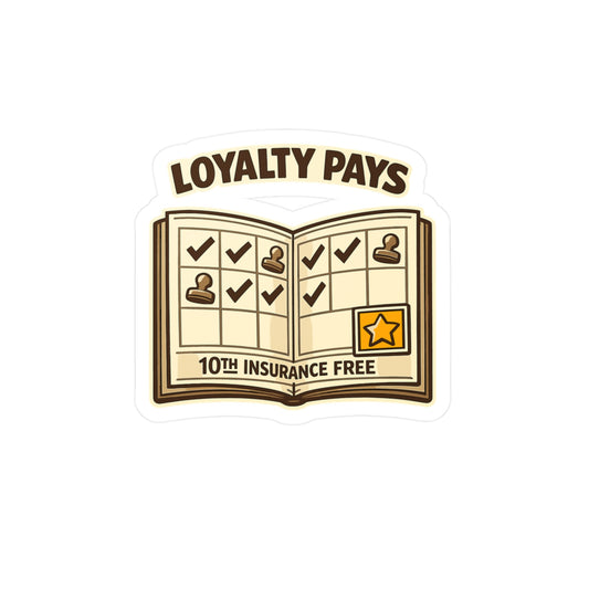 Insurance Agent Sticker Loyalty Pays – Waterproof Vinyl Decals for Laptop, Water Bottle, Policy Premium Humor, Liability Gift