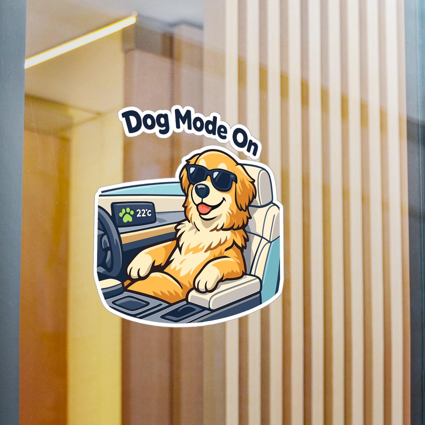 Electric Car Sticker Dog Mode On – Funny Waterproof Vinyl Decals for Electric Vehicle, Rechargeable Battery Laptop, Water Bottle