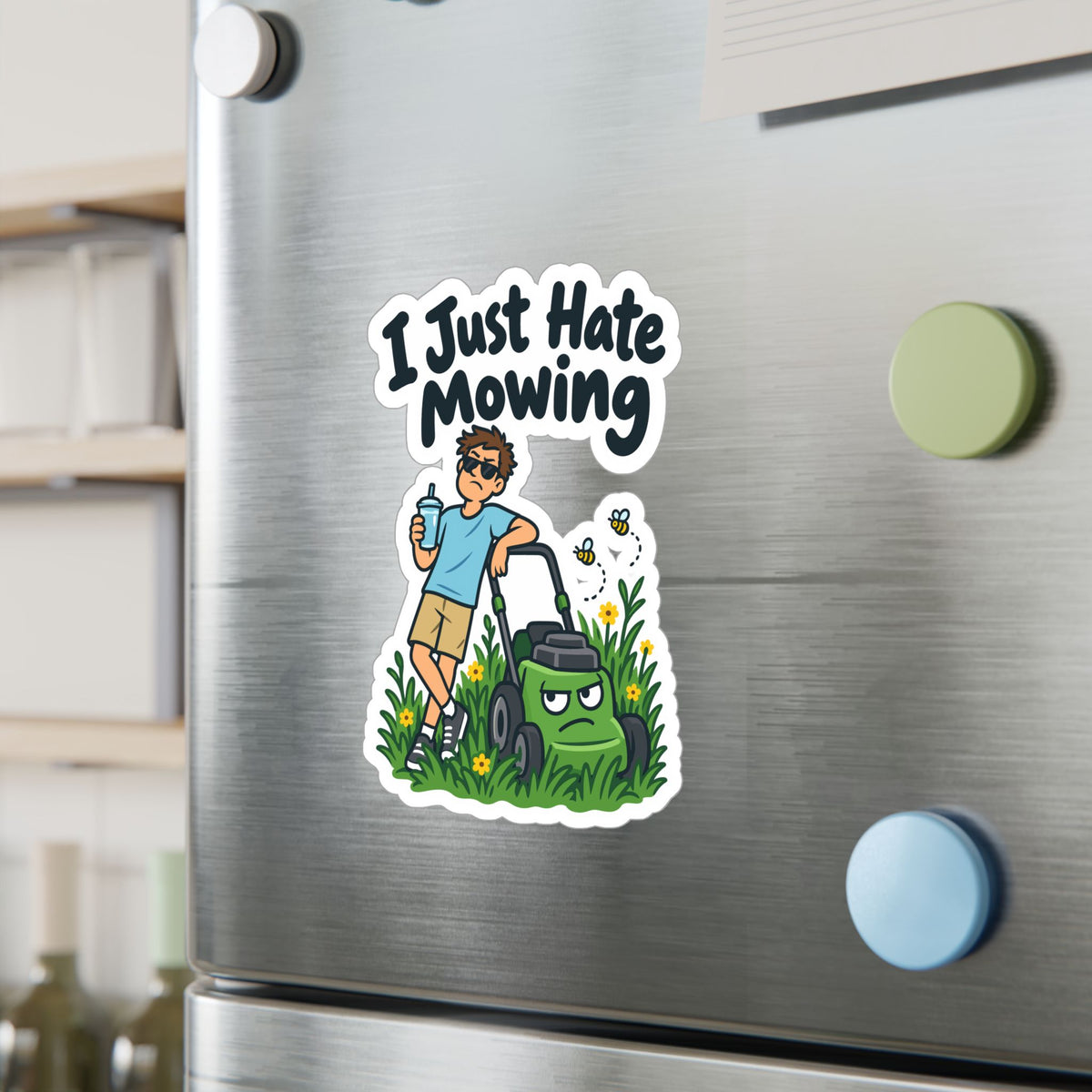 Plants Sticker I Just Hate Mowing - Funny Dandelion Decals for Laptop or Water Bottle, Friendship Gift for Nature Lovers