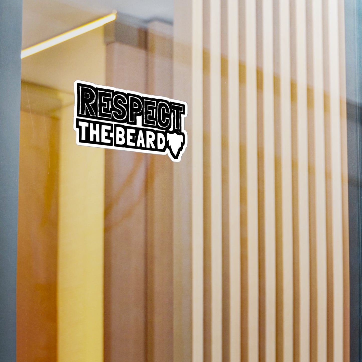 Respect The Beard - Beard Sticker for Car Window Laptop Sticker. Water Bottle Sticker, Vinyl Bearded Decal, Man Sticker - Beard Gift