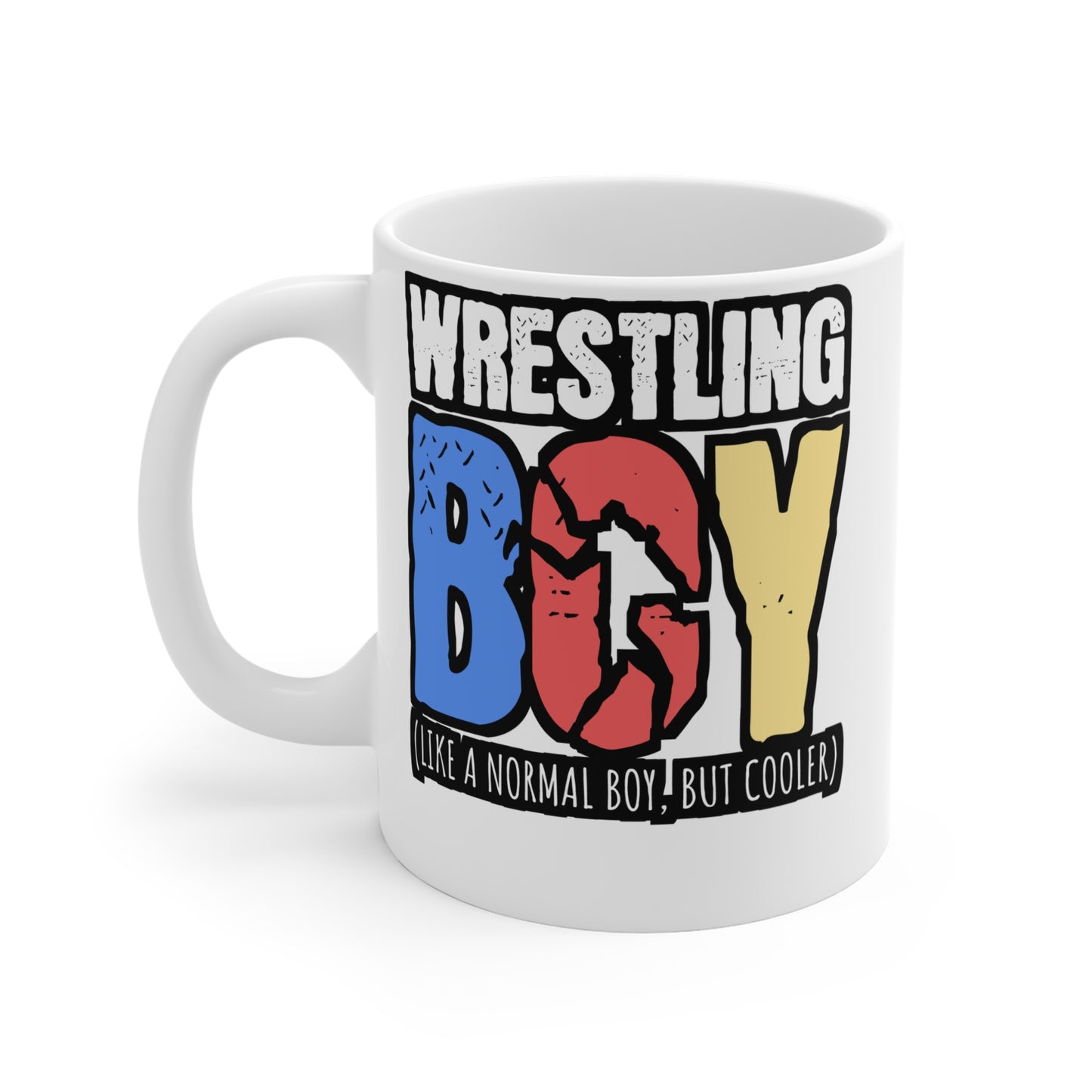 Wrestling Boy - Wrestle Mug for Coffee 11oz. Wrestle Cup, White ceramic, Wrestling Mug, Offense Tea Cup - Wrestle Gift