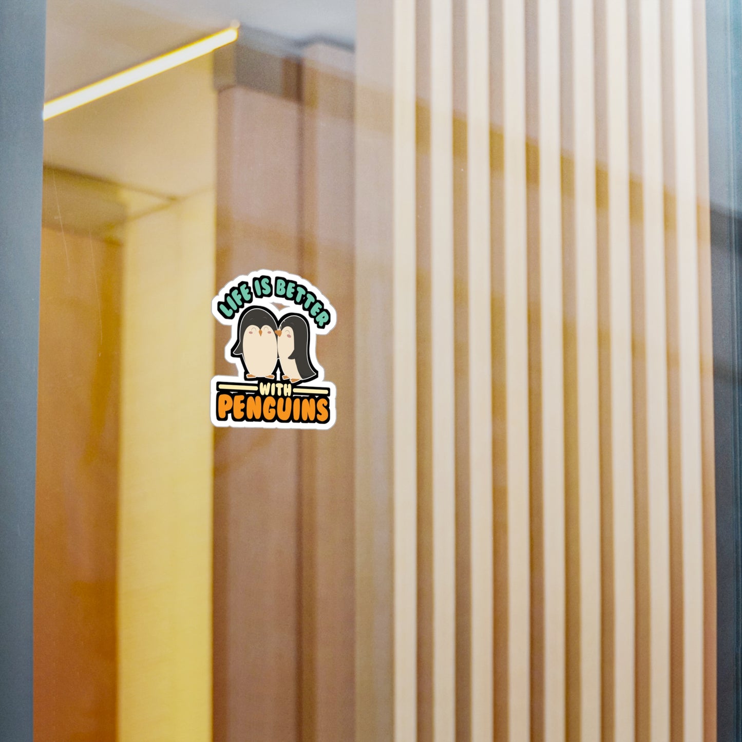 Life Is Better With Penguins - Penguin Sticker for Laptop Sticker. Water Bottle Sticker, Vinyl Small Decal - Penguin Gift