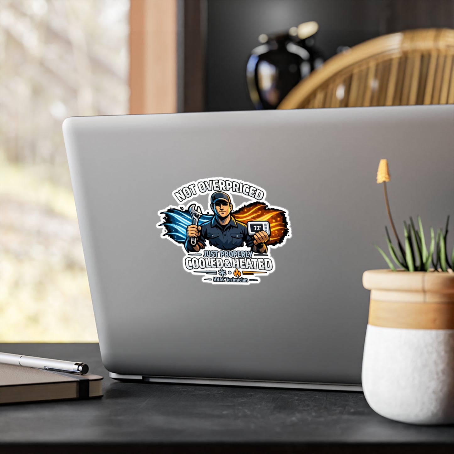 HVAC technician Sticker Not Overpriced Funny Quote Vinyl Waterproof decals for Laptop Water Bottle Gift for Wife Girlfriend