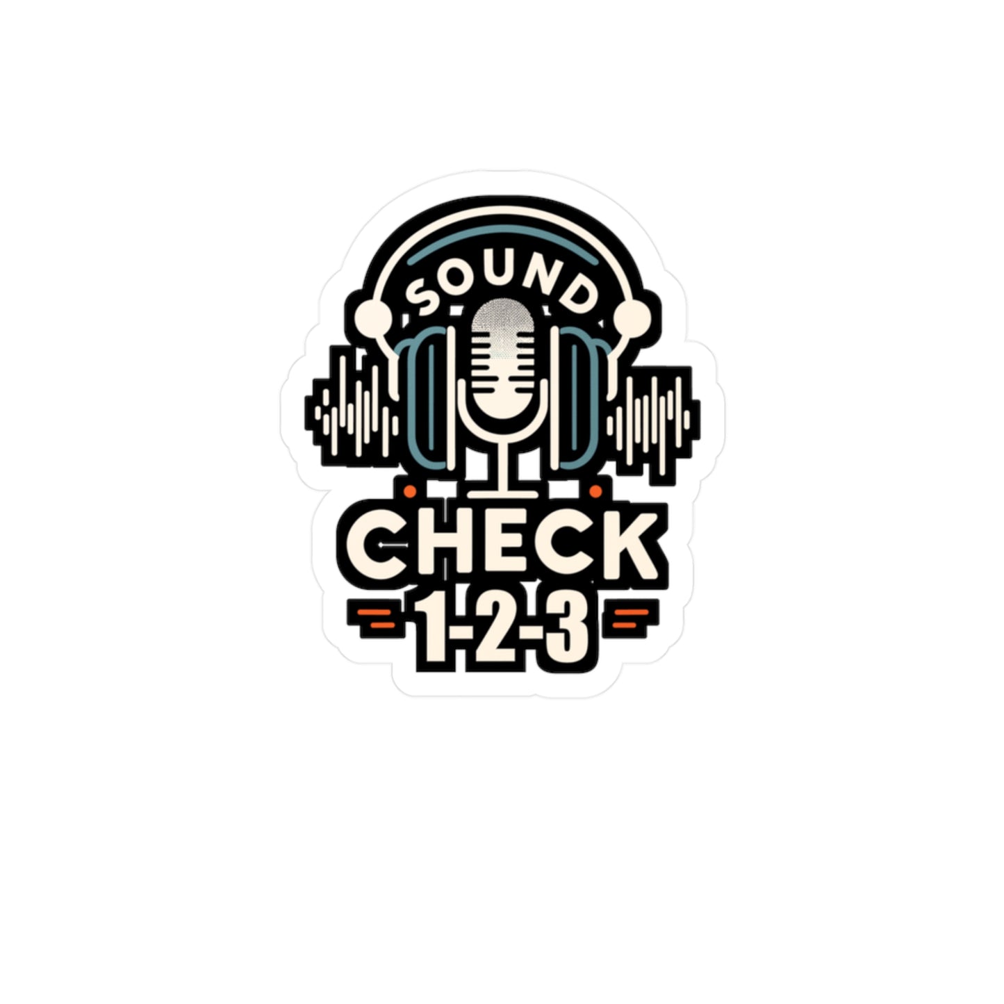 Sound check, 1-2-3 - Audio-engineer Sticker for Car Laptop Sticker. Water Bottle Sticker, Vinyl Monitor Decal - Audio-engineer Gift