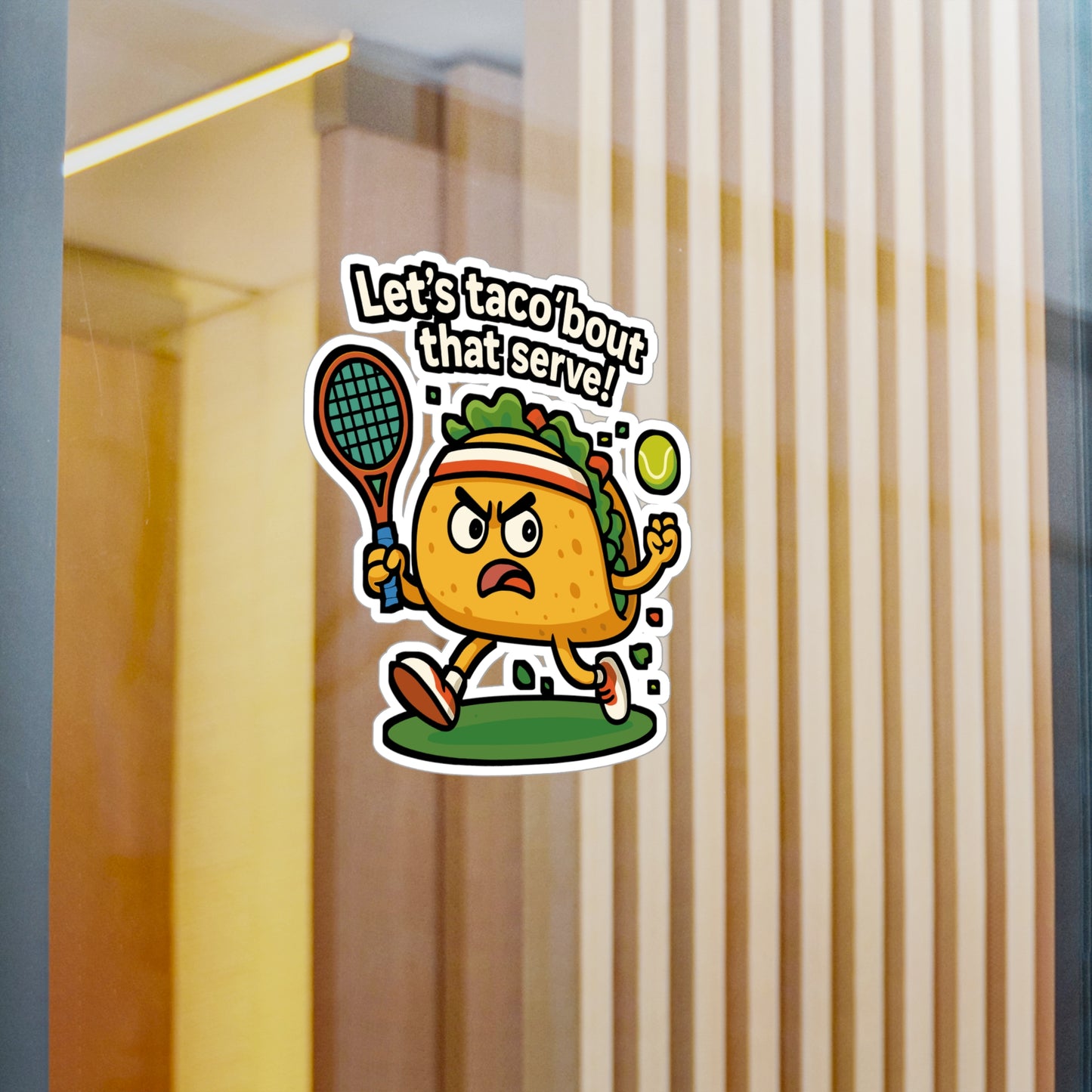 Let’s taco ’bout that serve! - Tennis Sticker - Funny Gift for Players & Coaches - Perfect for Laptop, Water Bottle, Tennis Lover