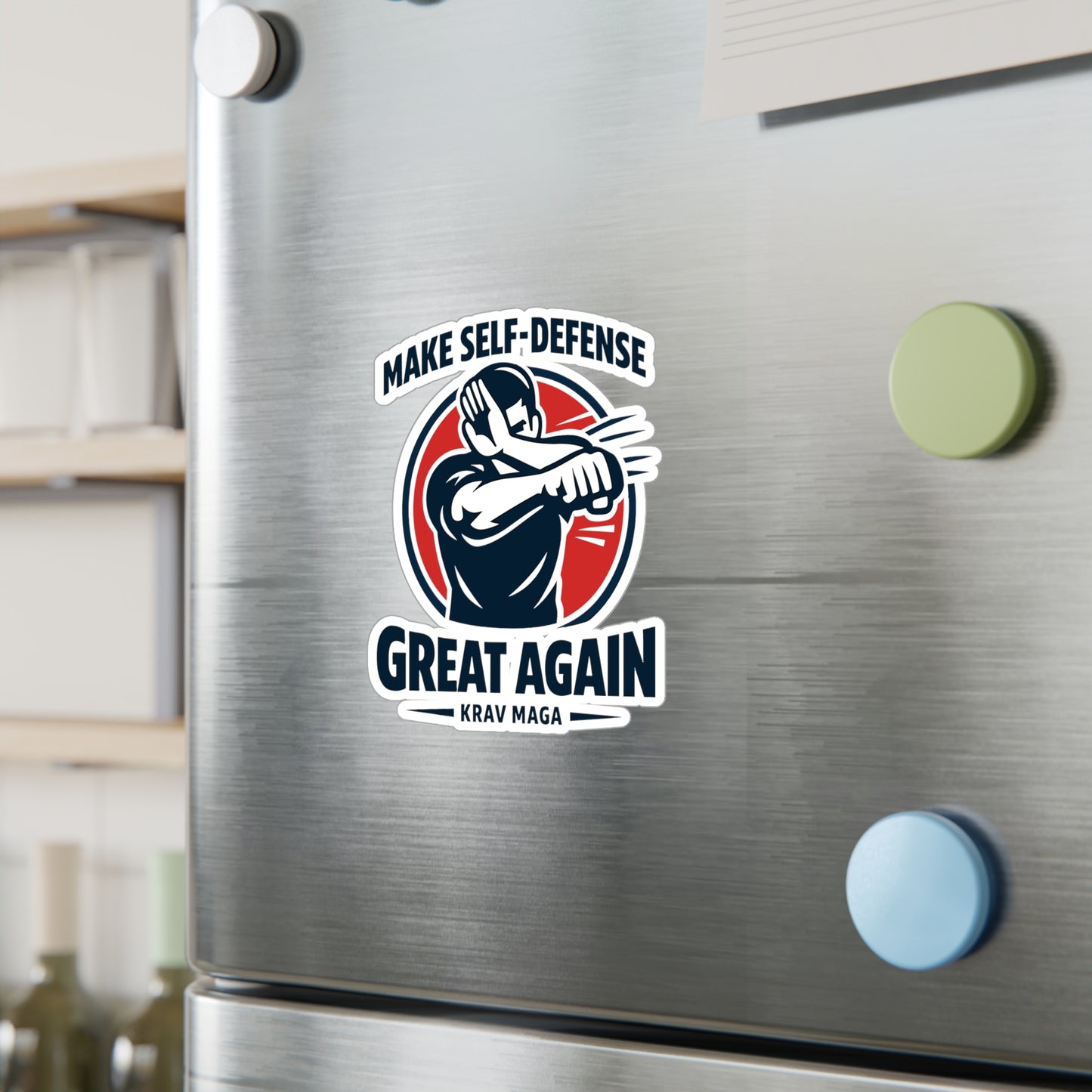 Krav Maga Sticker Make Self-Defense Great Again Funny Martial Arts Fitness Vinyl Waterproof sticker decals for Laptop Water Bottle
