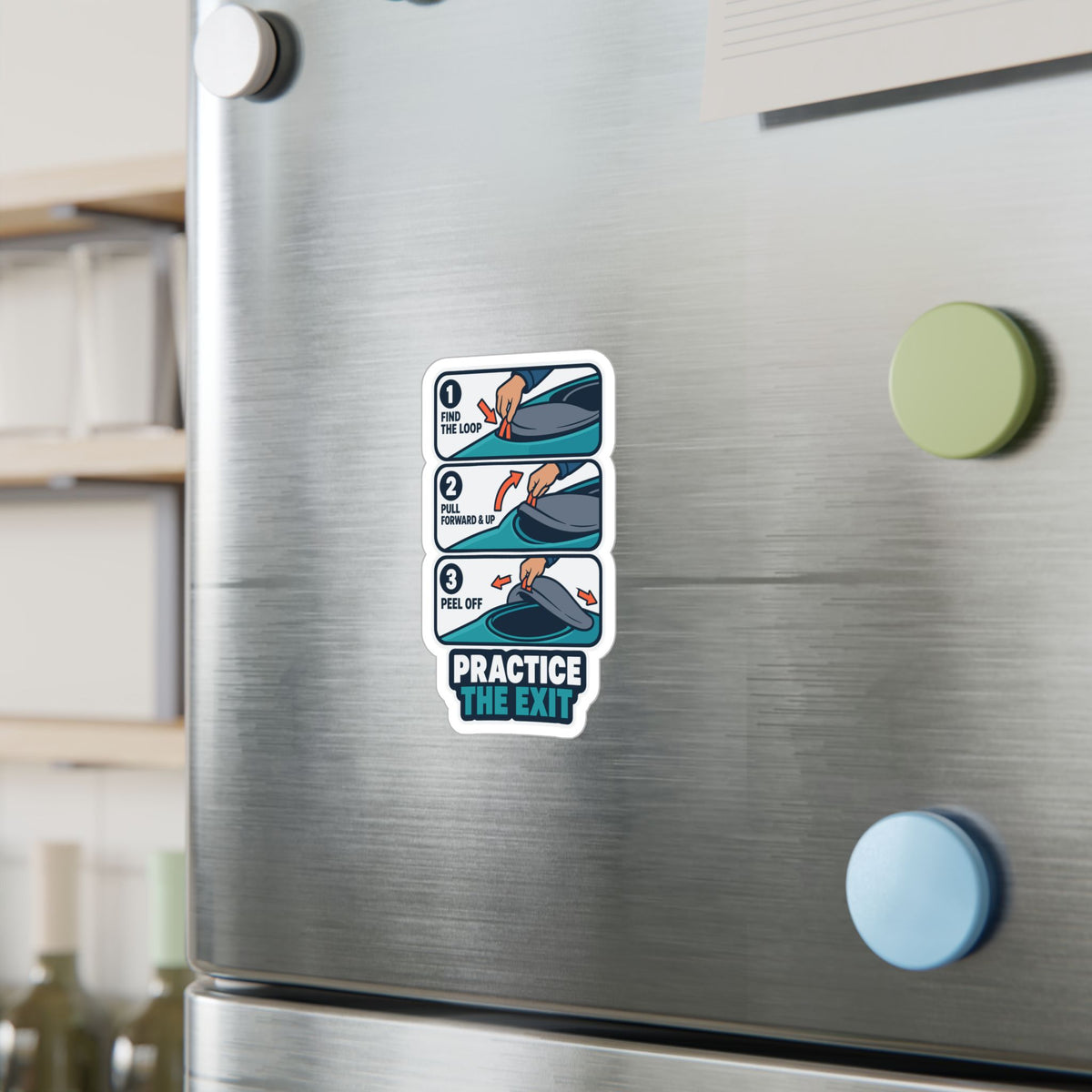 Kayak Sticker - Practice the Exit, Kayaking and Rowing Decals for a Kayaker's Laptop or Water Bottle