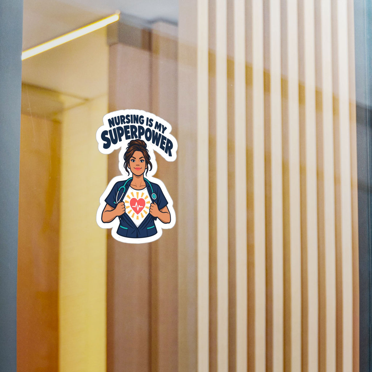 Nurse Sticker – Nursing Is My Superpower Decals for Laptop, Water Bottle, Waterproof Vinyl Gift for Nursing Student