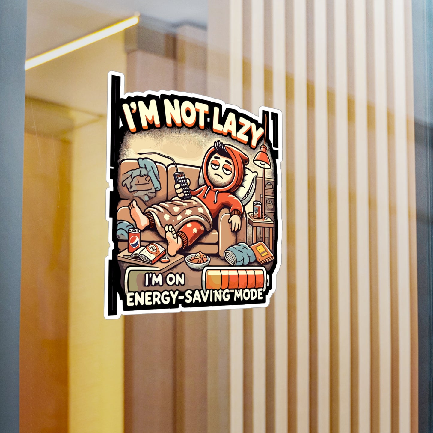 I'm Not Lazy, I'm on Energy-Saving Mode - Lazy Sticker for Laptop Sticker. Water Bottle Sticker, Vinyl Energy-saving Decal - Lazy Gift