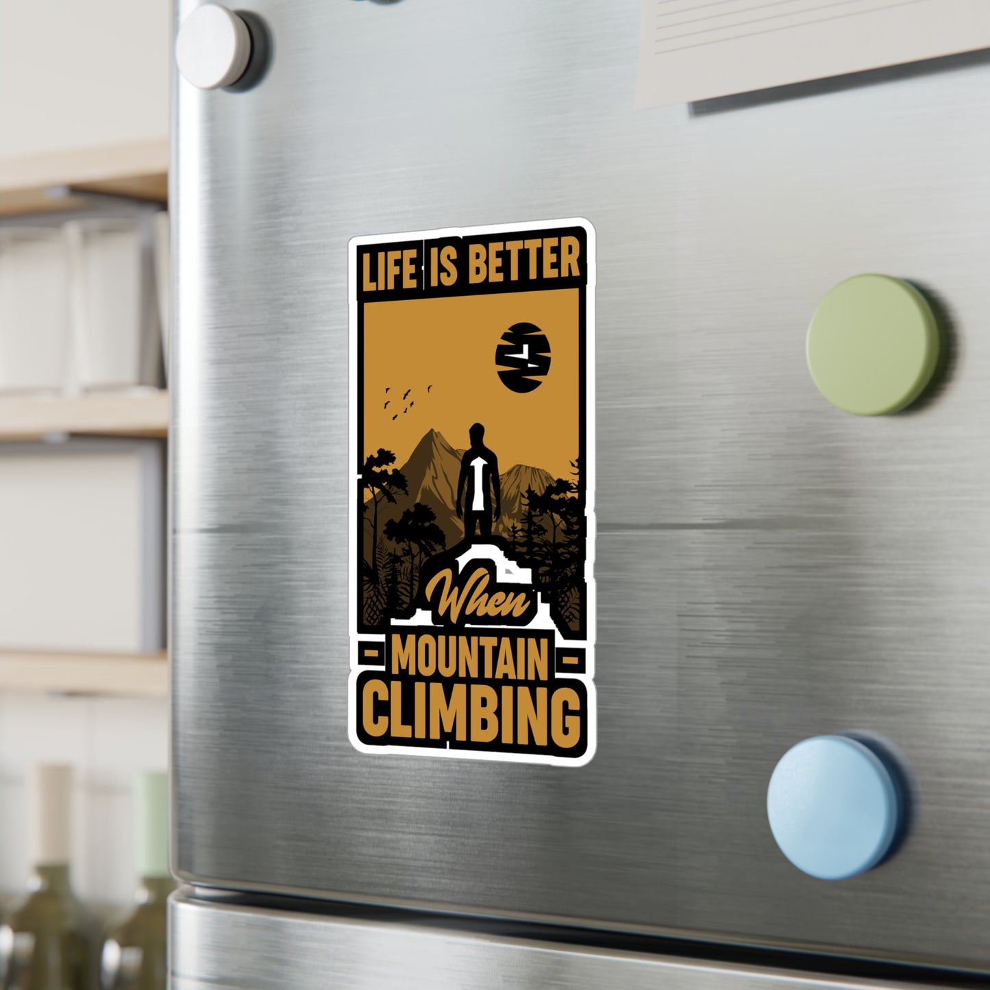 Rock Climbing Mountain Climber Bouldering  - Climbing Sticker for Laptop Sticker. Water Bottle Sticker, Vinyl Climber Decal - Climbing Gift