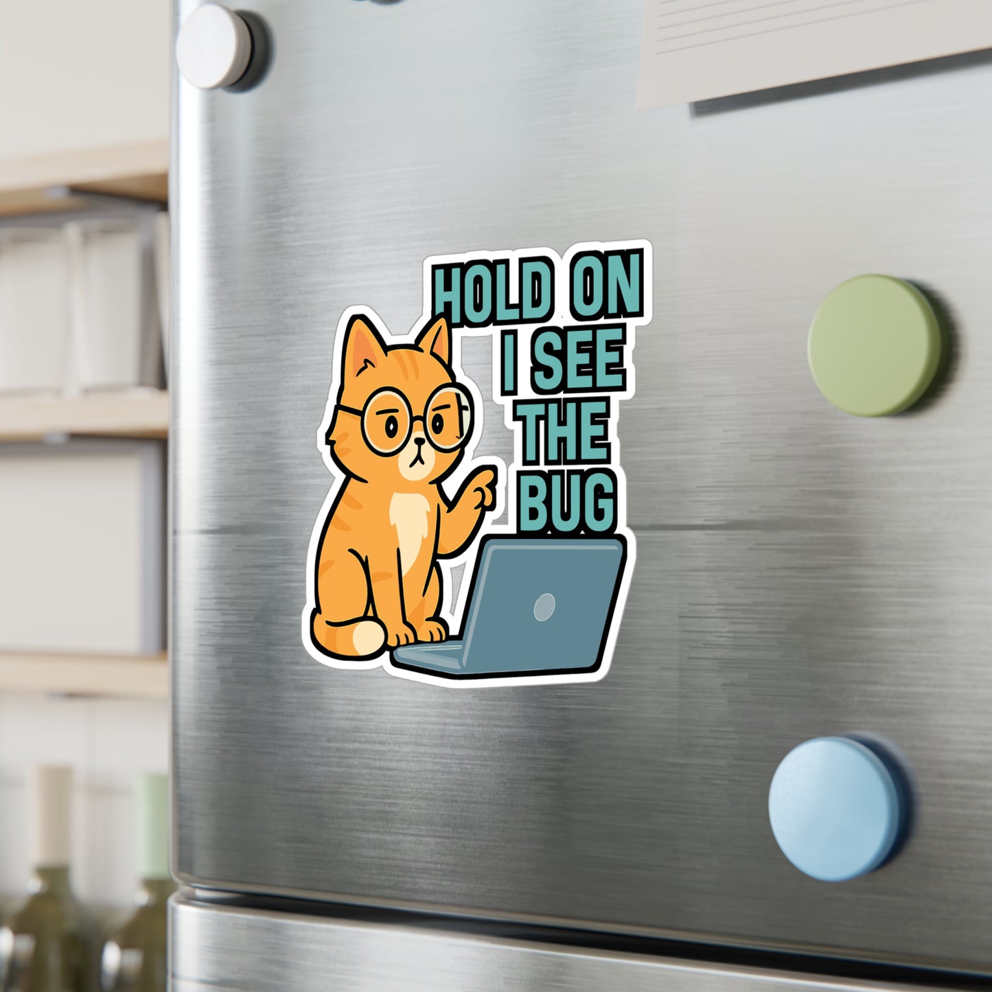 Programming Sticker – "Hold On I See The Bug" Funny Coding Decals for Developer, Debugging, Vinyl Waterproof Laptop or Water Bottle Accessory