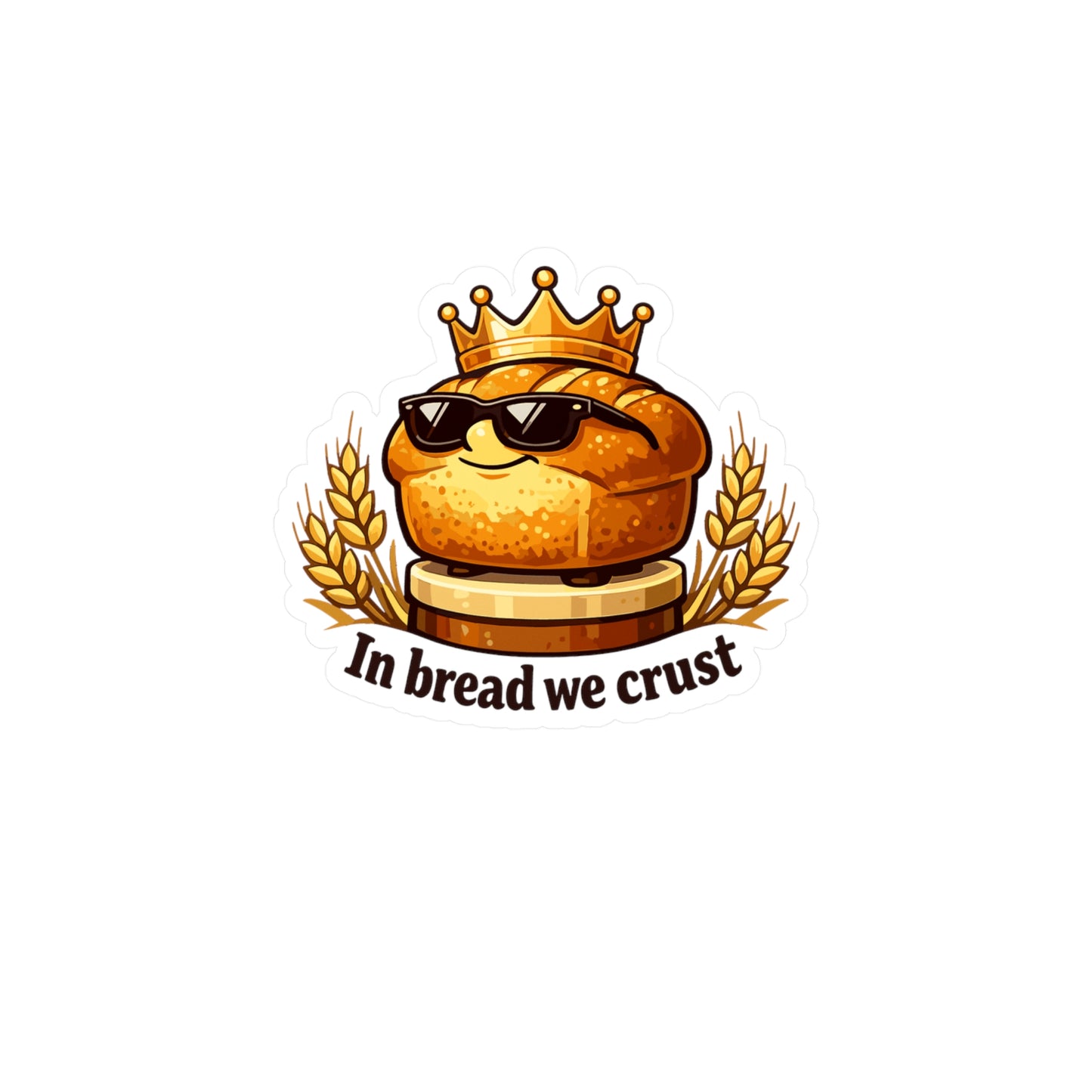 Baking Sticker "In Bread We Crust" Funny Sourdough Baker Decals Waterproof Vinyl for Laptop Water Bottle Humor