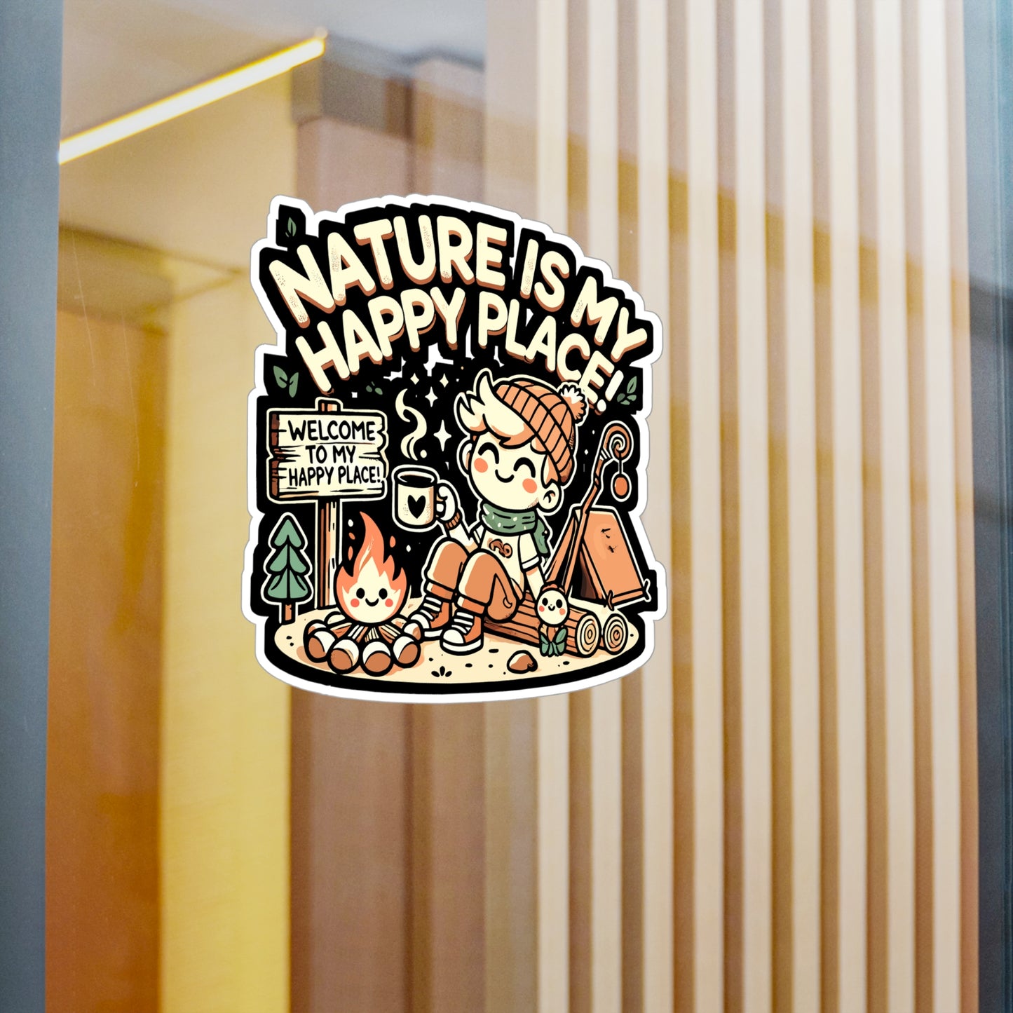 Nature is My Happy Place - Nature lover Sticker for Laptop Sticker. Water Bottle Sticker, Vinyl Happy place Decal - Nature lover Gift