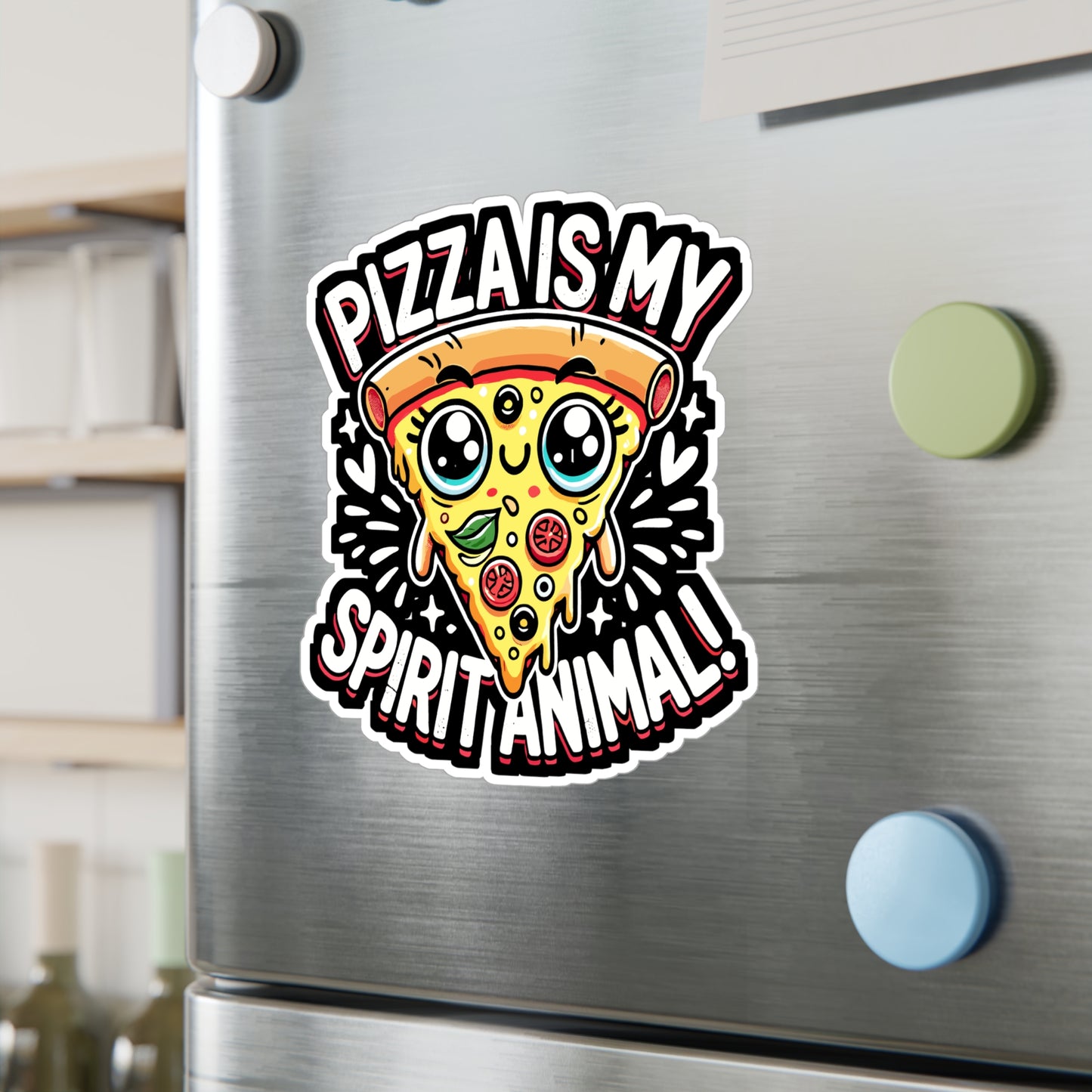 Pizza is My Spirit Animal - Pizza Sticker for Laptop Sticker. Water Bottle Sticker, Vinyl Spirit animal Decal - Pizza Gift