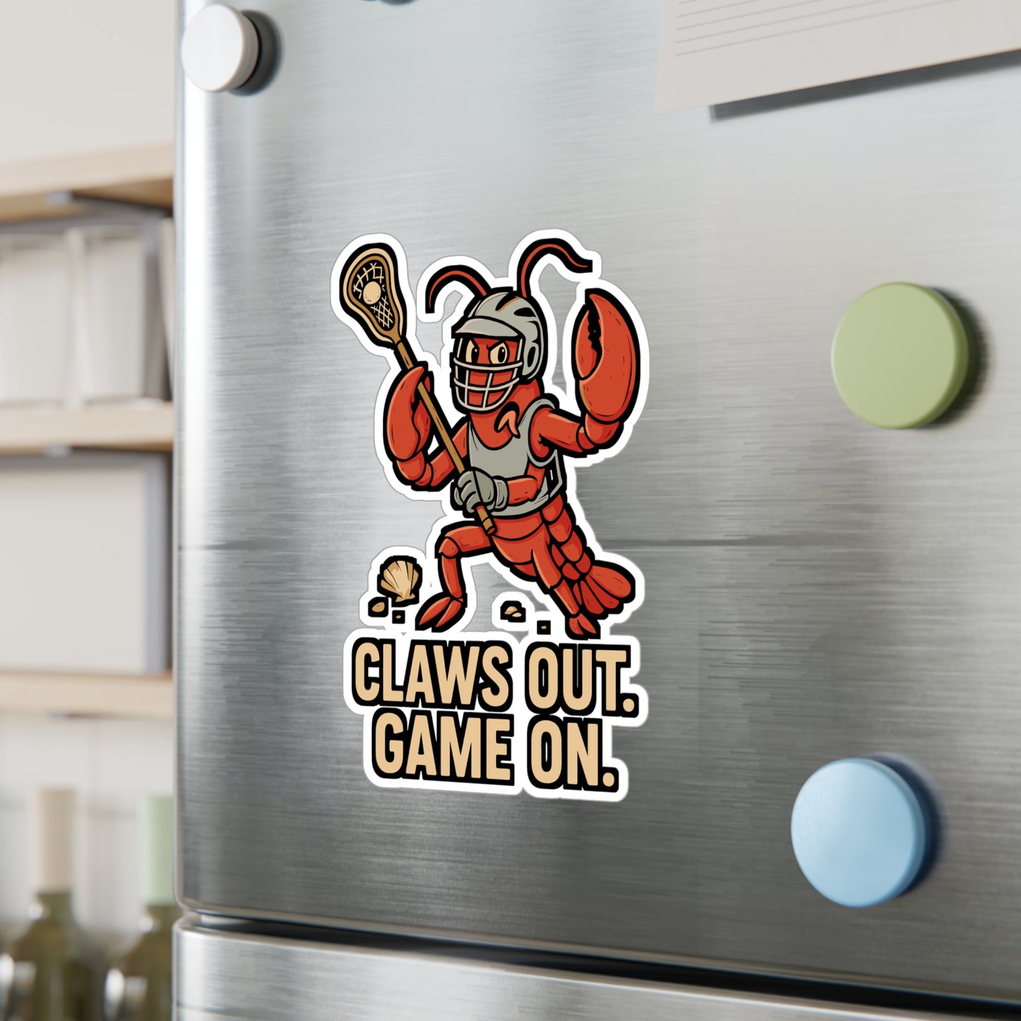 Claws Out. Game On. - Lacrosse Sticker for Water Bottle, Laptop - Gift for Players & Fans