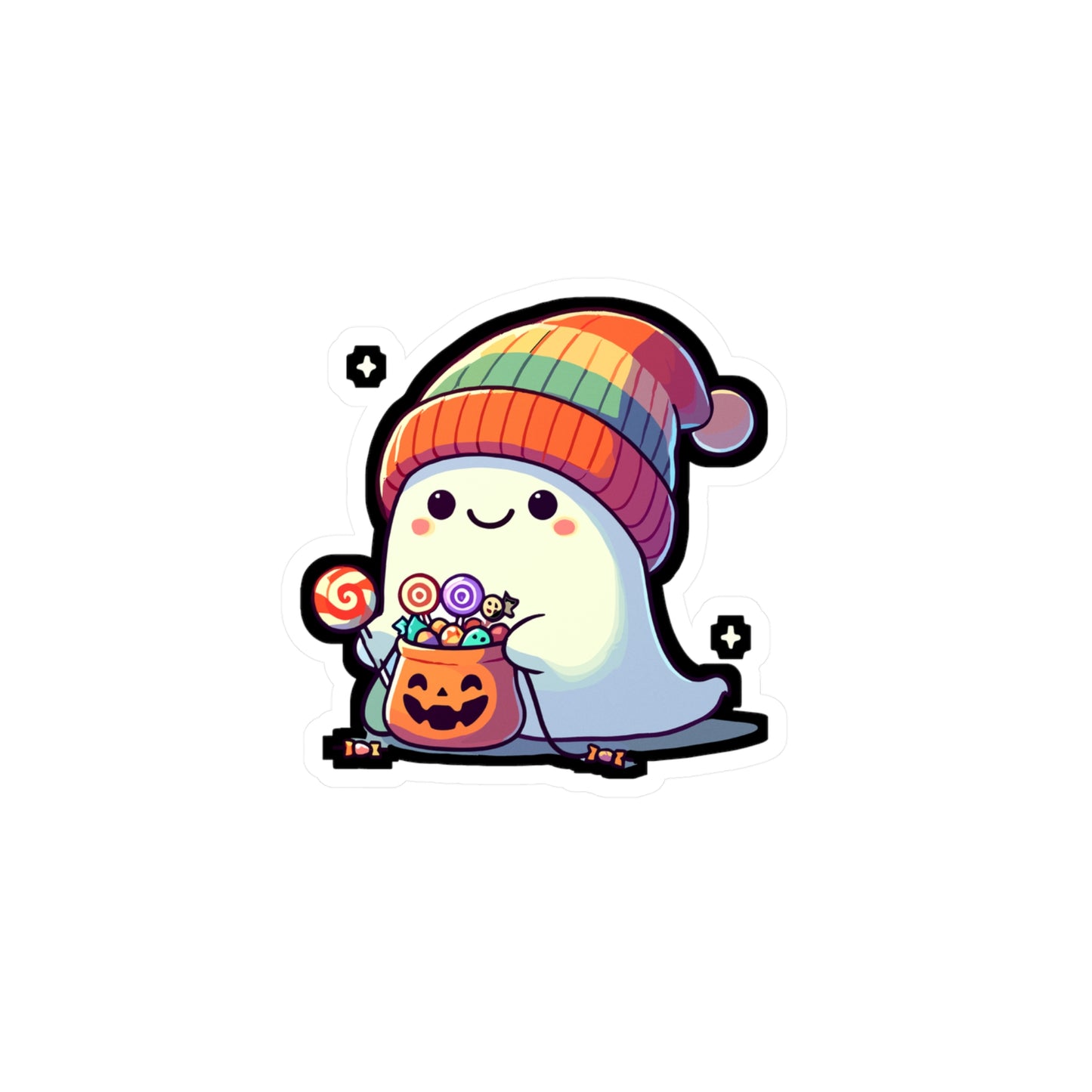 Halloween Costume Ghost Sweets - Halloween Sticker for Laptop Sticker. Water Bottle Sticker, Vinyl Ghost Decal - Halloween Gift