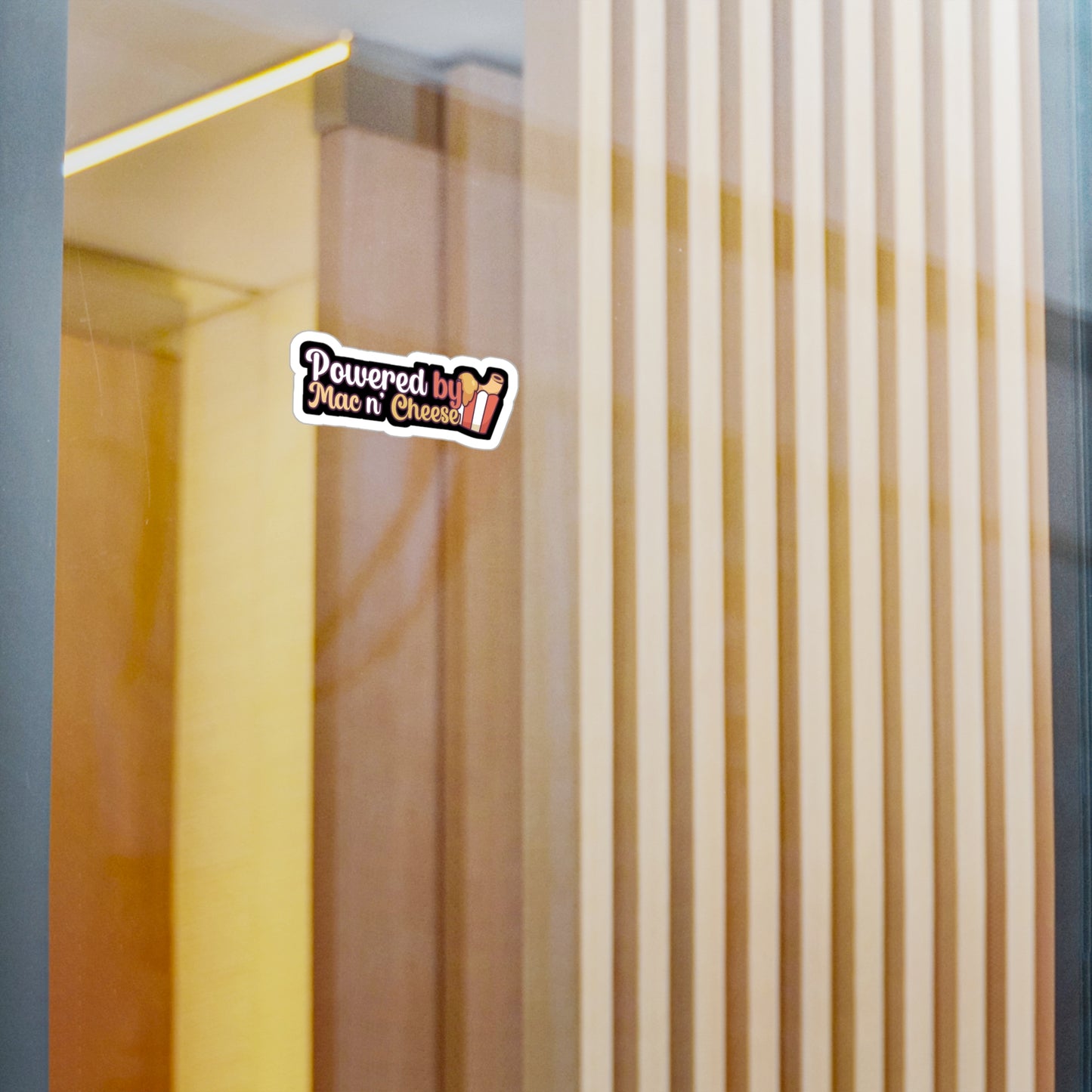 Powered by Mac n Cheese - Mac n cheese Sticker for Wall, Laptop, Window, Truck, Car Mac n cheese Gift Vinyl Mac & cheese Decal Sticker