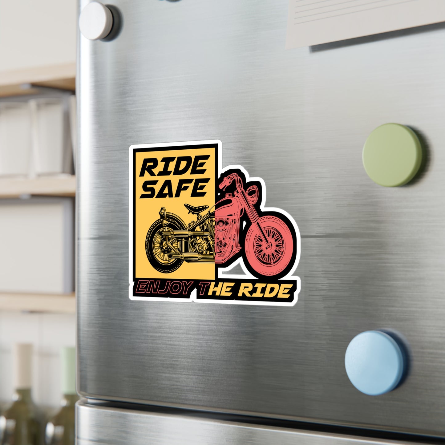 Ride safe enjoy the ride - Motorcycle Sticker for Laptop Sticker. Water Bottle Sticker, Vinyl Biker Decal - Motorcycle Gift