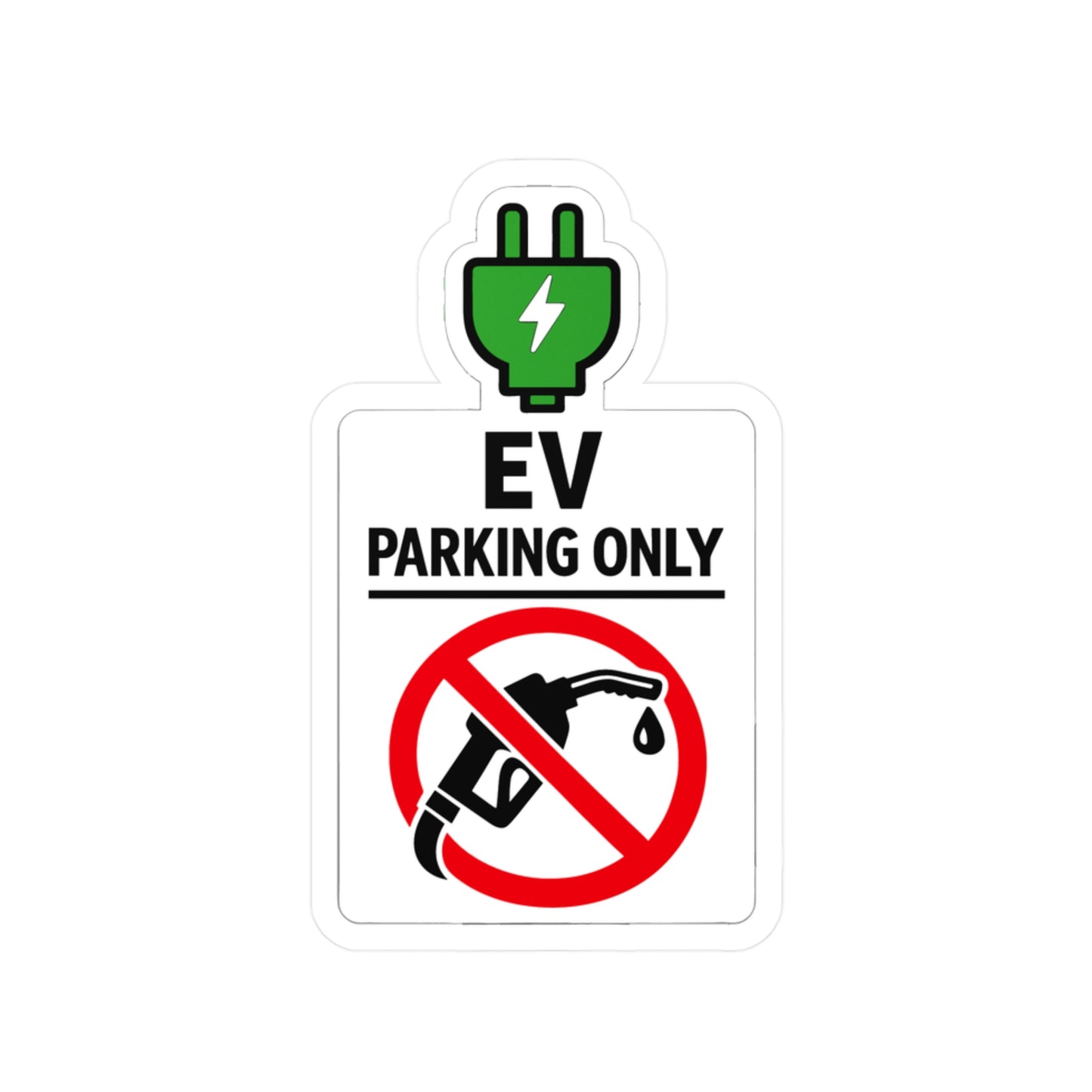 Electric Car Sticker EV Parking Only Decals, Waterproof Vinyl for Laptop Water Bottle, Electric Vehicle Rechargeable Battery Design