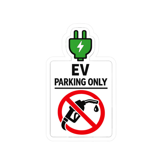 Electric Car Sticker EV Parking Only Decals, Waterproof Vinyl for Laptop Water Bottle, Electric Vehicle Rechargeable Battery Design