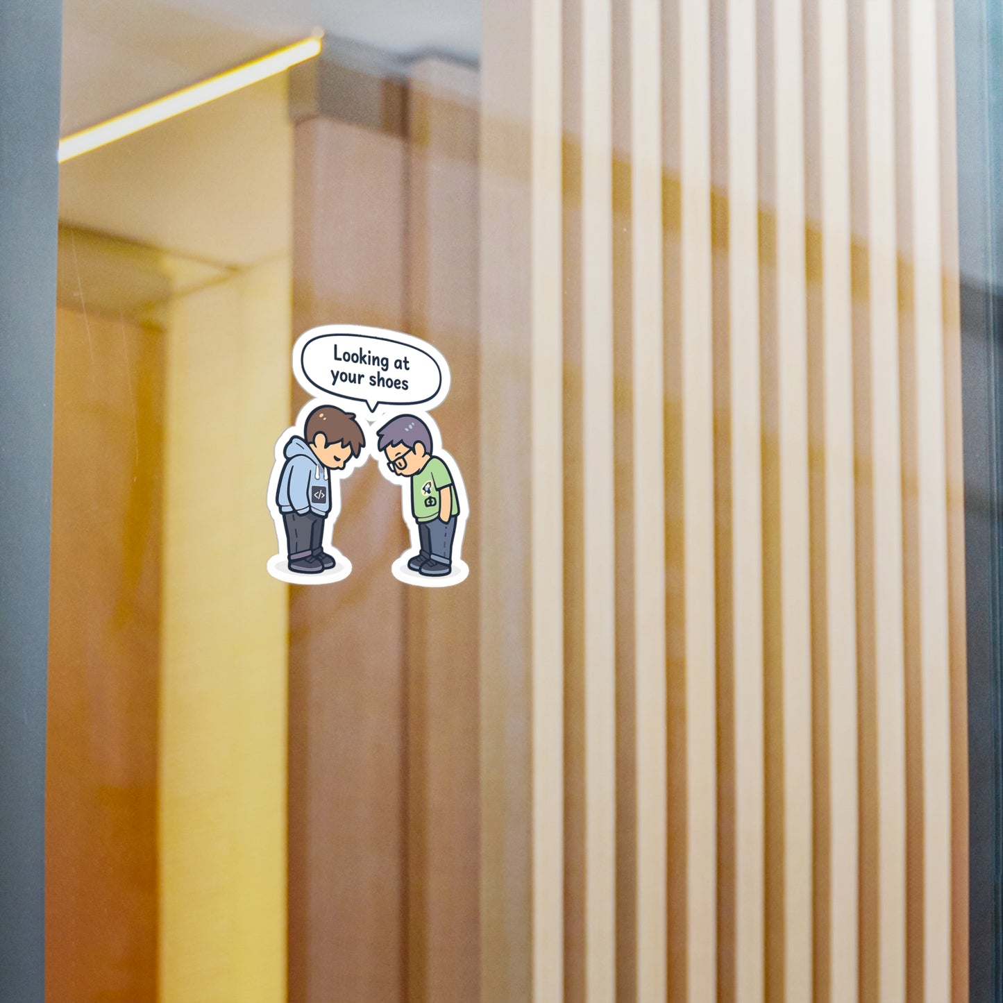 Coding Sticker Looking at your shoes Funny Programmer Decals, Waterproof Vinyl for Laptop Water Bottle Source Code Semicolon Humor