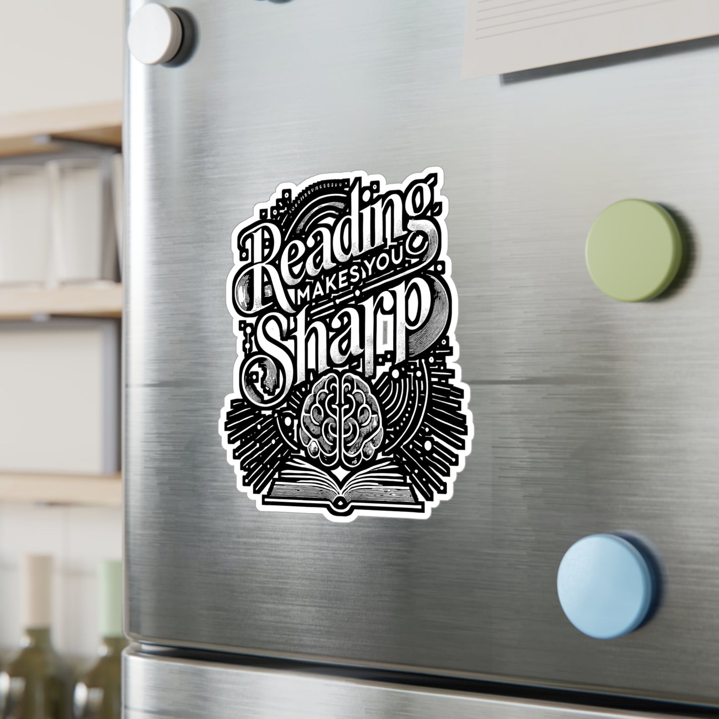 Reading Makes You Sharp – Vinyl Sticker for Laptop, Water Bottle | Book Lover Gift, Reading Quote Decal