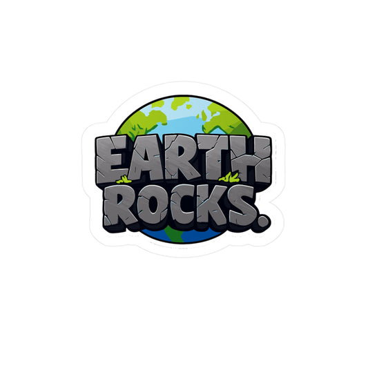 Geologie Sticker "Earth Rocks." – Vinyl Waterproof Decals for Laptop or Water Bottle, Geology Minerals Tectonics Design