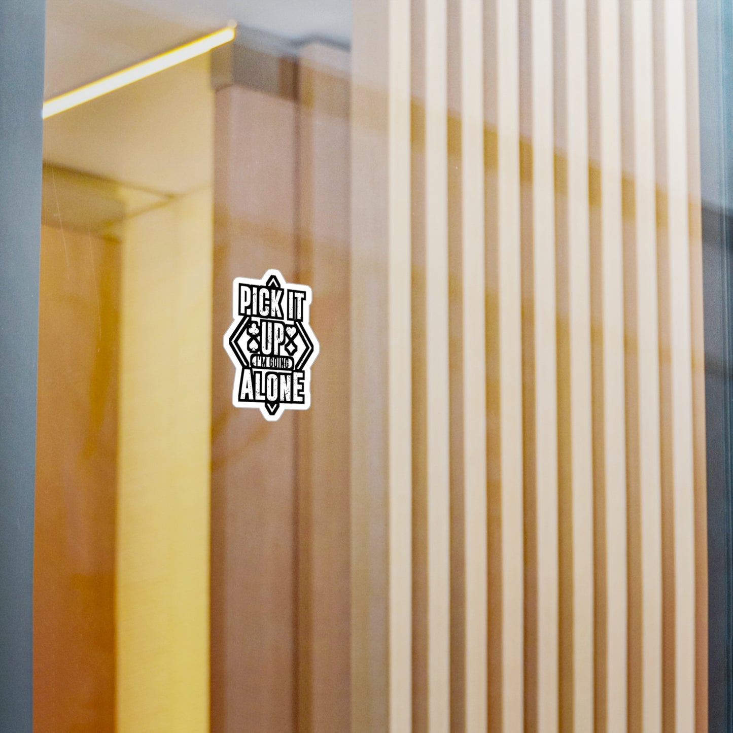 Pick It Up I'm Going Alone - Euchre Sticker for Laptop Sticker. Water Bottle Sticker, Vinyl Michigan Decal - Euchre Gift