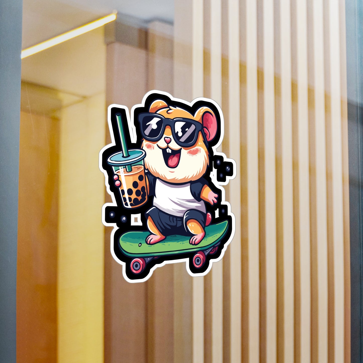 Skateboard Hamster - Hamster Sticker for Car Laptop Sticker. Water Bottle Sticker, Vinyl Skateboard Decal - Hamster Gift