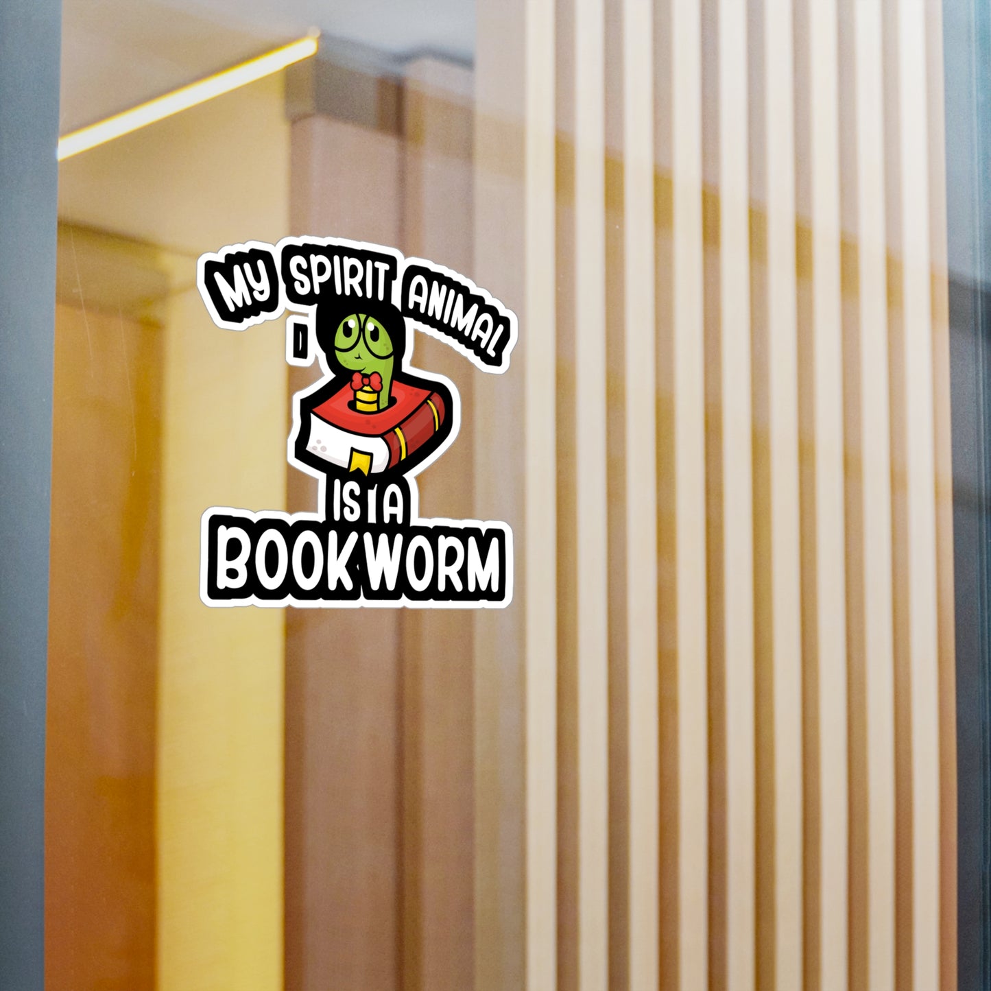 My spirit animal is a bookworm - Author Sticker for Wall, Laptop, Window, Truck, Car Author Gift Vinyl Writer Decal Sticker
