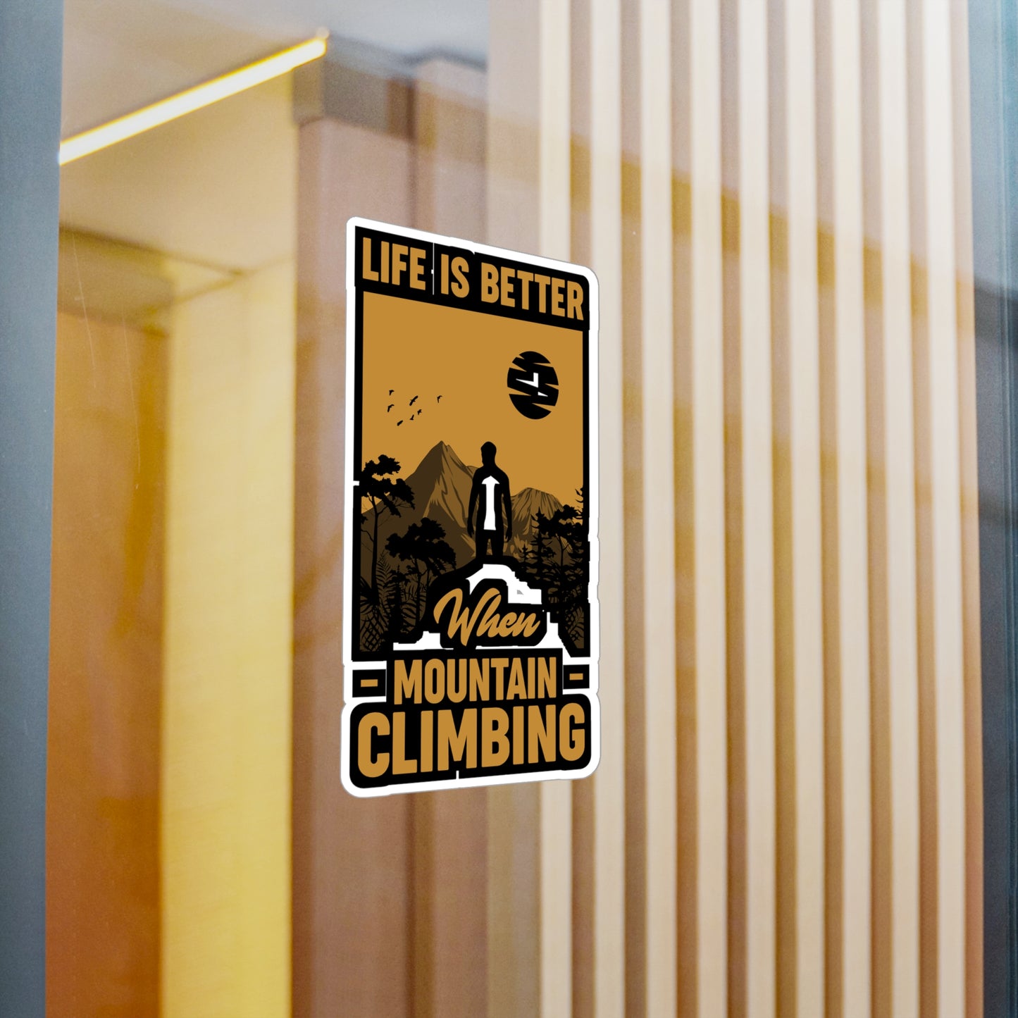 Rock Climbing Mountain Climber Bouldering  - Climbing Sticker for Laptop Sticker. Water Bottle Sticker, Vinyl Climber Decal - Climbing Gift