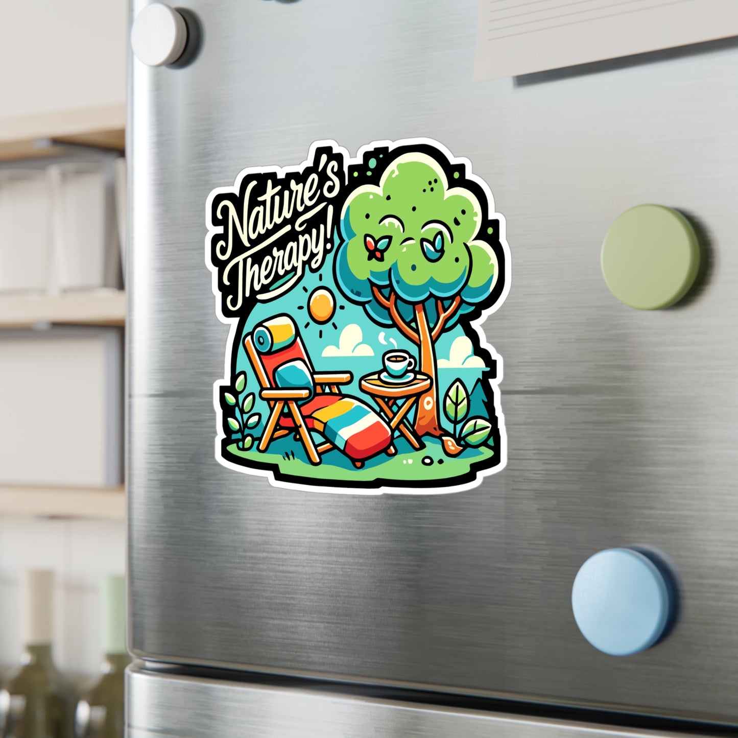 Nature's Therapy - Peaceful Sticker for Laptop Sticker. Water Bottle Sticker, Vinyl Nature Decal - Peaceful Gift