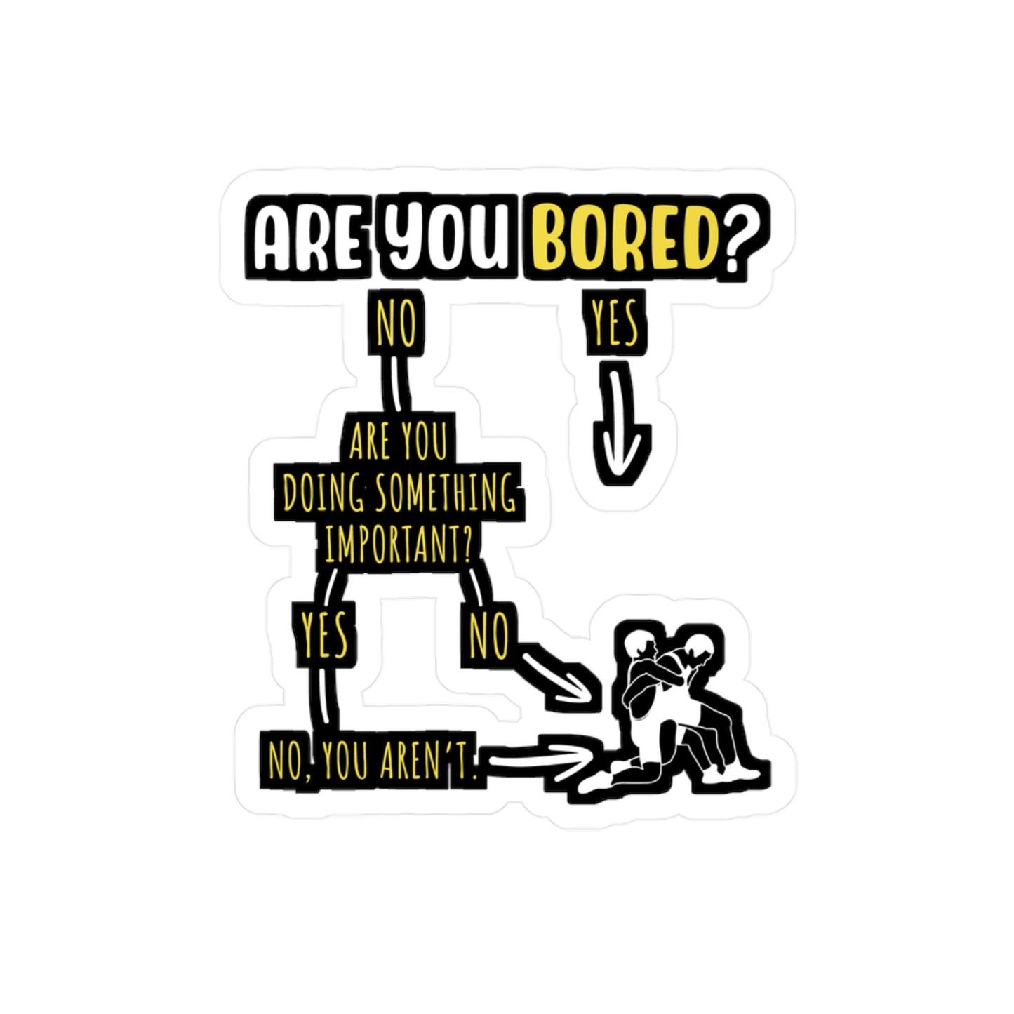 Are You Bored - Wrestle Sticker for Wall, Laptop, Window, Truck, Car Wrestle Gift Vinyl Wrestling Decal Sticker