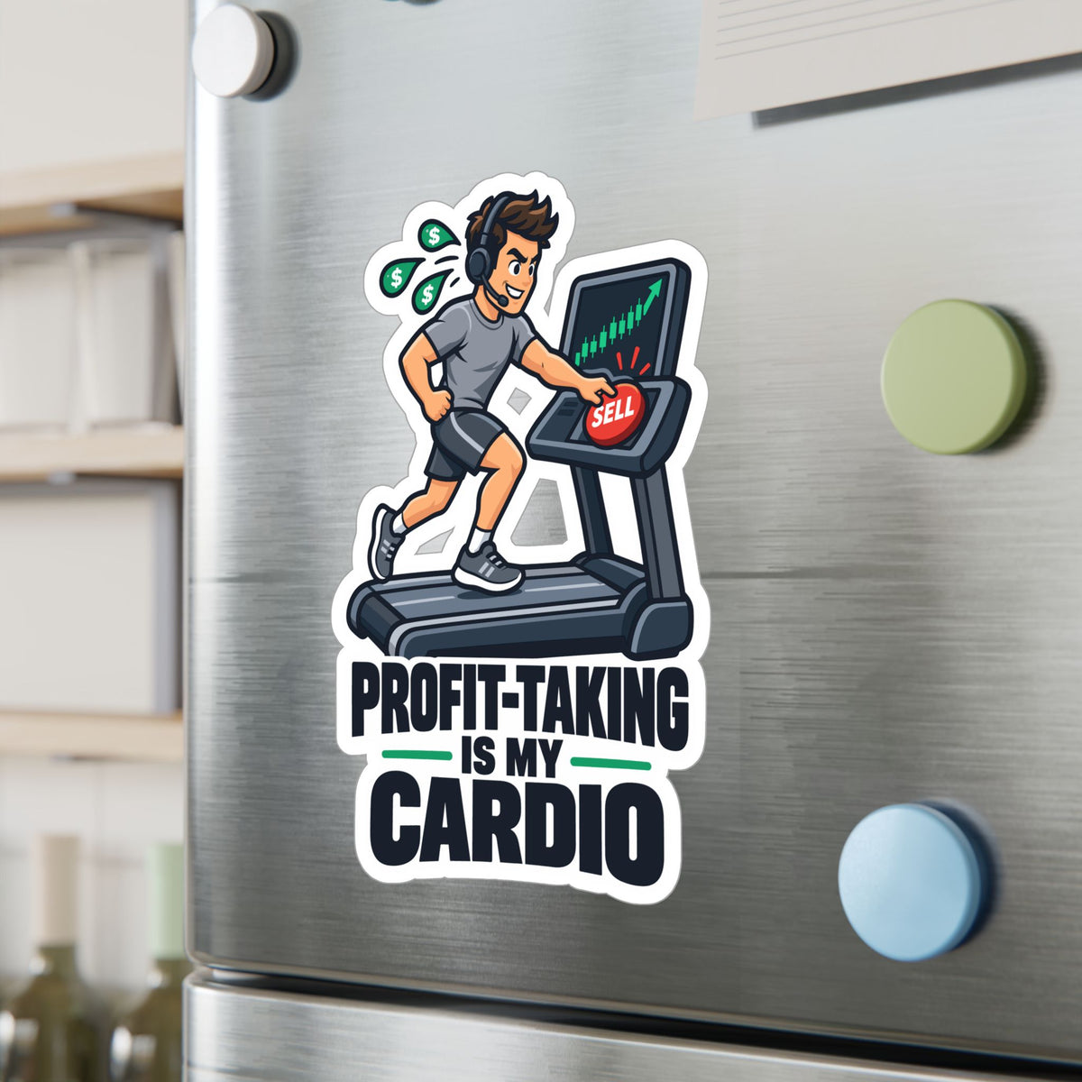 Day Trading Sticker - Profit-Taking Is My Cardio, Stock Market & Forex Trader Decals for Laptop and Water Bottle