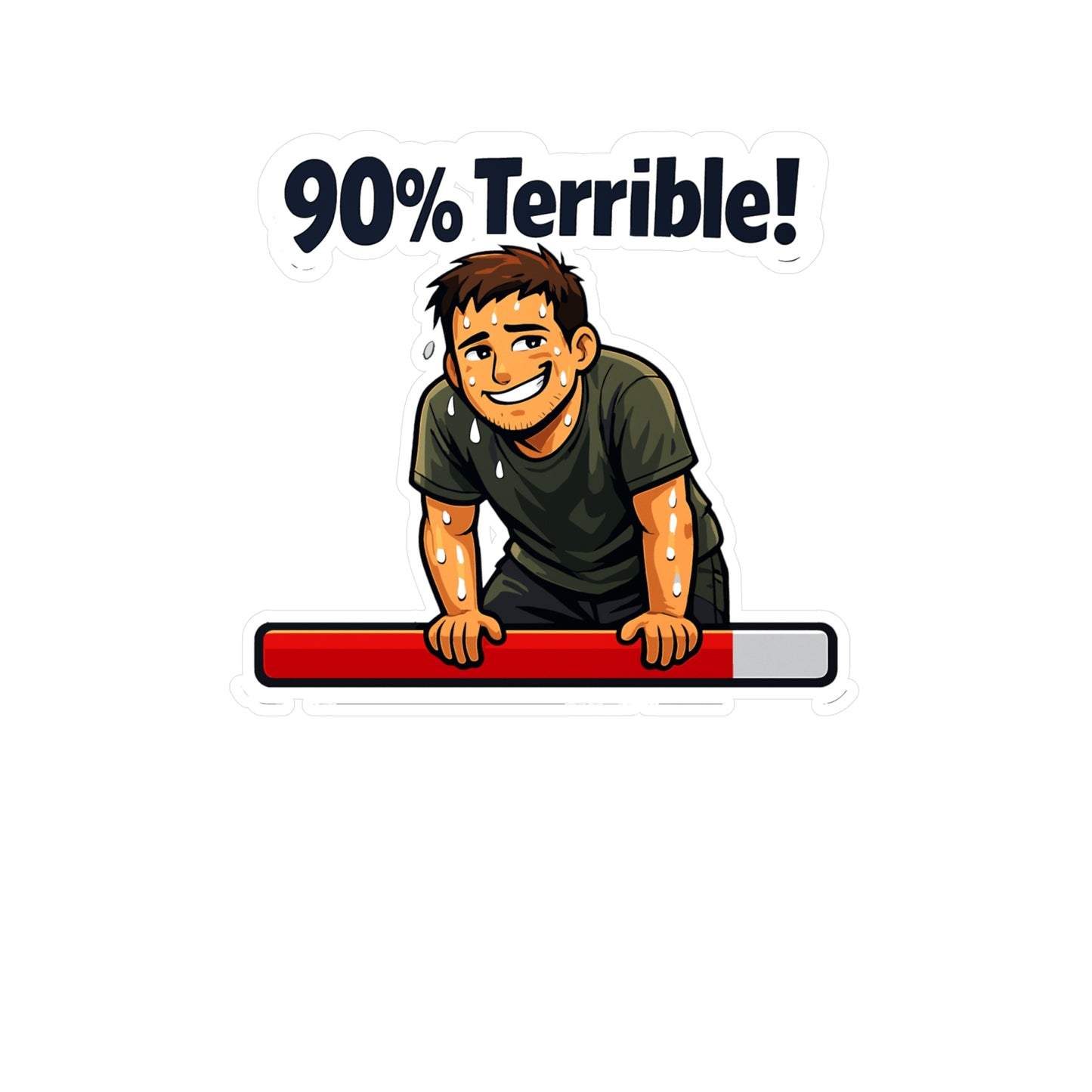 Krav Maga Sticker "90% Terrible!" Funny Martial Arts Self Defense decals, Waterproof Vinyl for Laptop Water Bottle