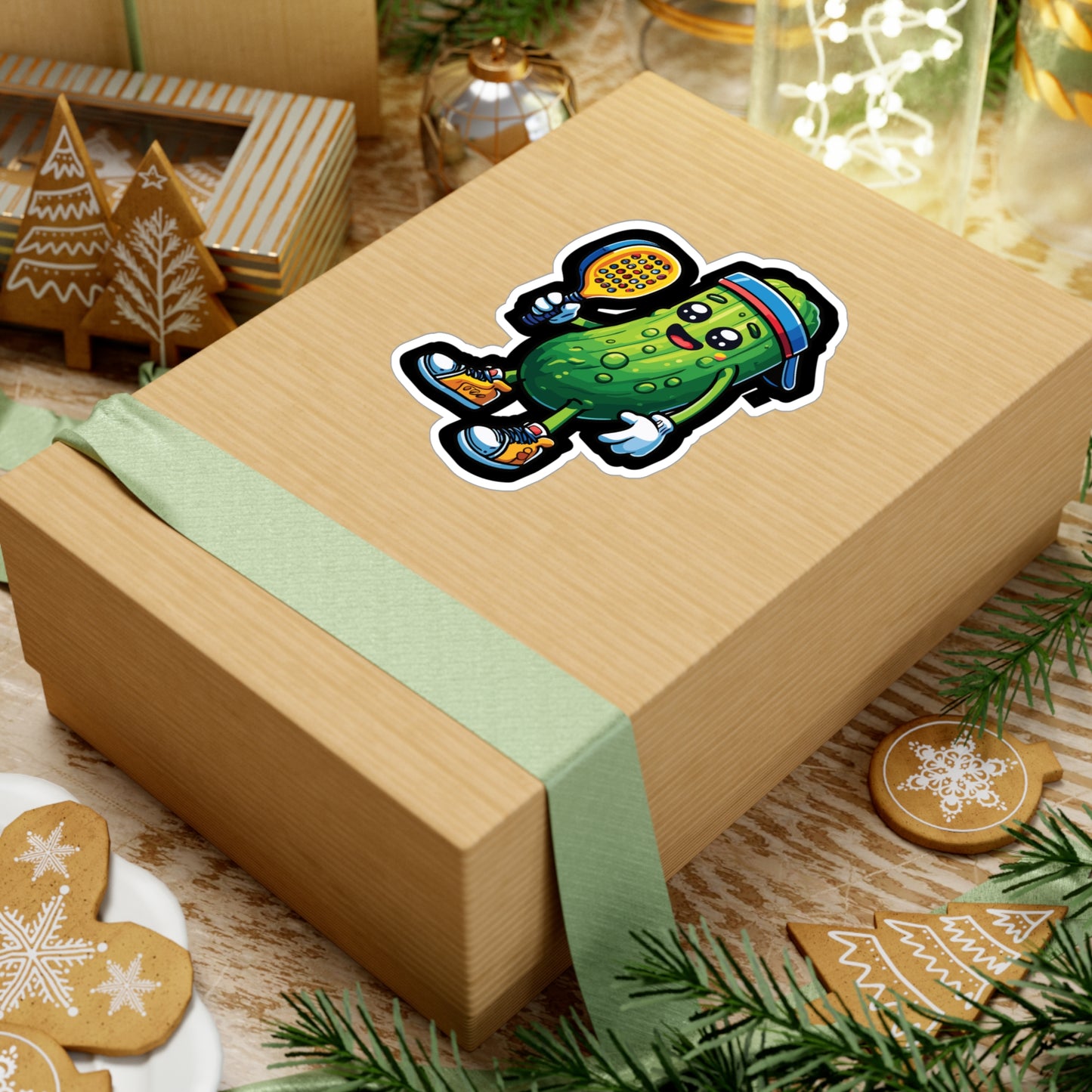 Cucumber Pickleball Player - Pickleball Sticker for Laptop Sticker. Water Bottle Sticker, Vinyl Dink Decal - Pickleball Gift