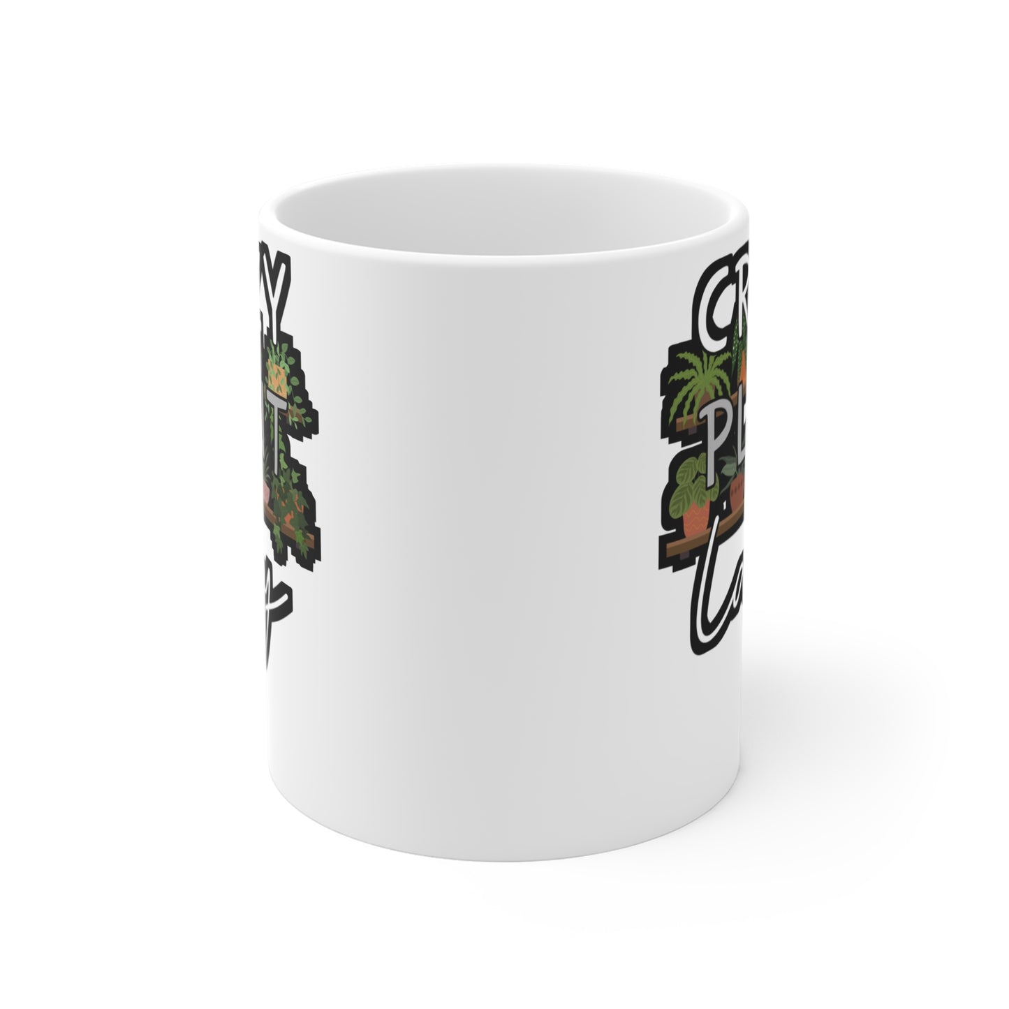 Crazy Plant Lady - Cactus Mug for Coffee 11oz. Cactus Cup, White ceramic, Pricks Mug, Pointed Tea Cup - Cactus Gift