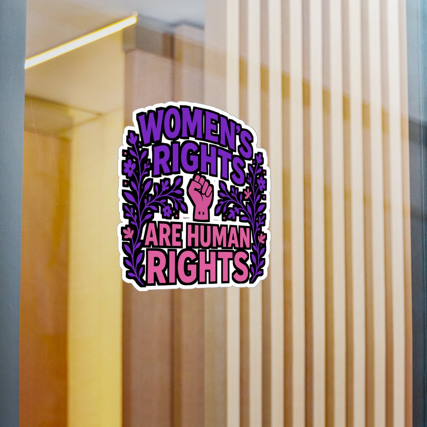 Women’s Rights Are Human Rights – Feminist Sticker for Laptop, Water Bottle & Equality Gifts