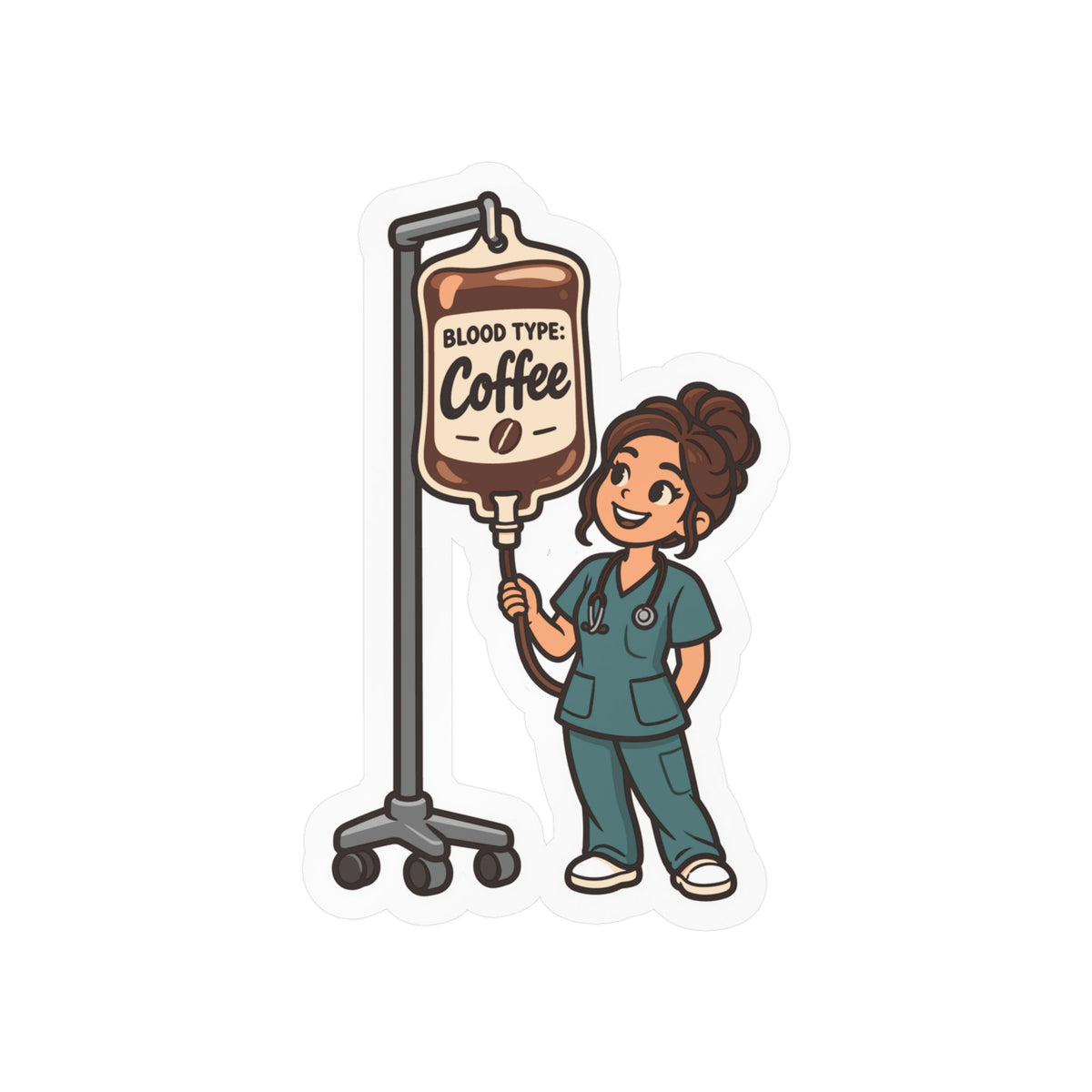 Nurse Sticker – Blood Type: Coffee Vinyl Decals for Laptop and Water Bottle, Nursing Student Graduation Gift