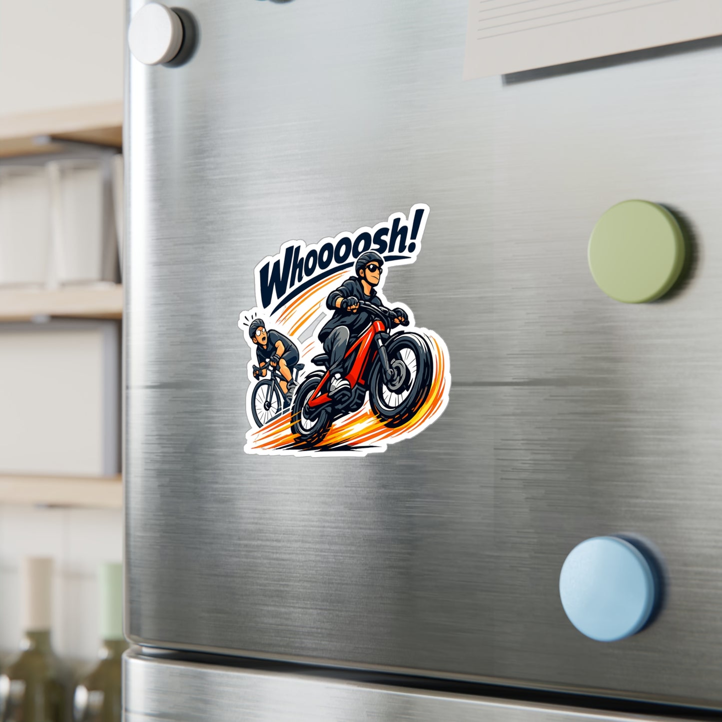 E-Bike Sticker Whoooosh! Electric Bike Decals Waterproof Vinyl for Laptop, Water Bottle eCycling e Cyclist